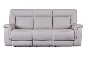 Casey 76" Top Grain Leather Dual Power Motion 2 Cushion Loveseat - Dove