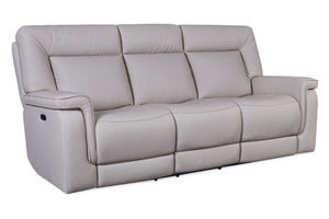 Casey 76" Top Grain Leather Dual Power Motion 2 Cushion Loveseat - Dove
