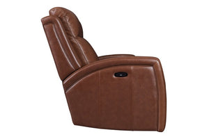 Abilene 75" Top Grain Leather Dual Power Motion 2 Cushion Loveseat - Saddle