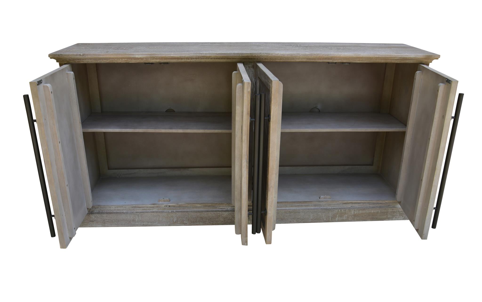 Bradley 70" 4 Door Sideboard - New White Wash - Classic Carolina Home