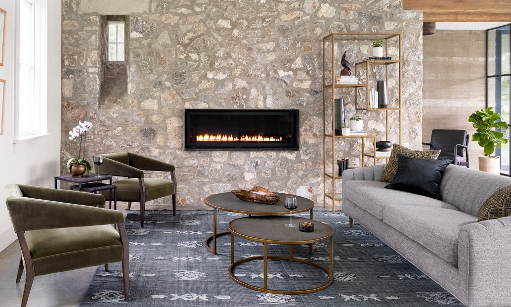 Sherwood 38" Nesting Coffee Table - Antique Brass - Classic Carolina Home