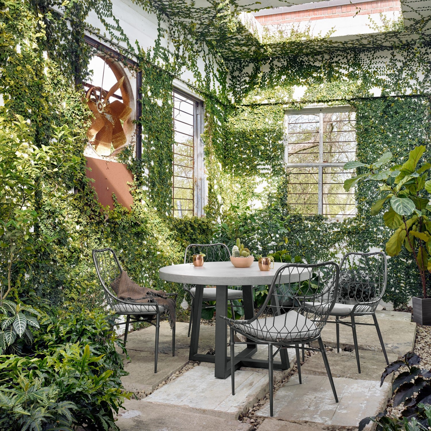 Cyril 48" Outdoor Round Dining Table - Classic Carolina Home