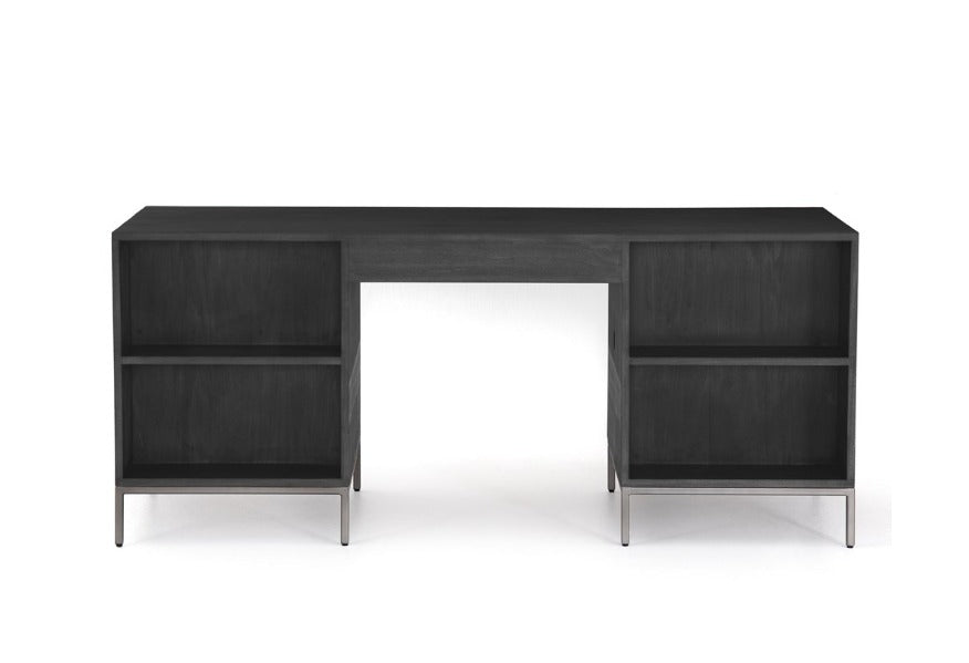 Paul 70" Executive Desk - Black Wash - Classic Carolina Home