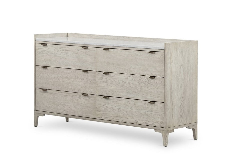 Victor 60" 6 Drawer Dresser - Vintage White - Classic Carolina Home