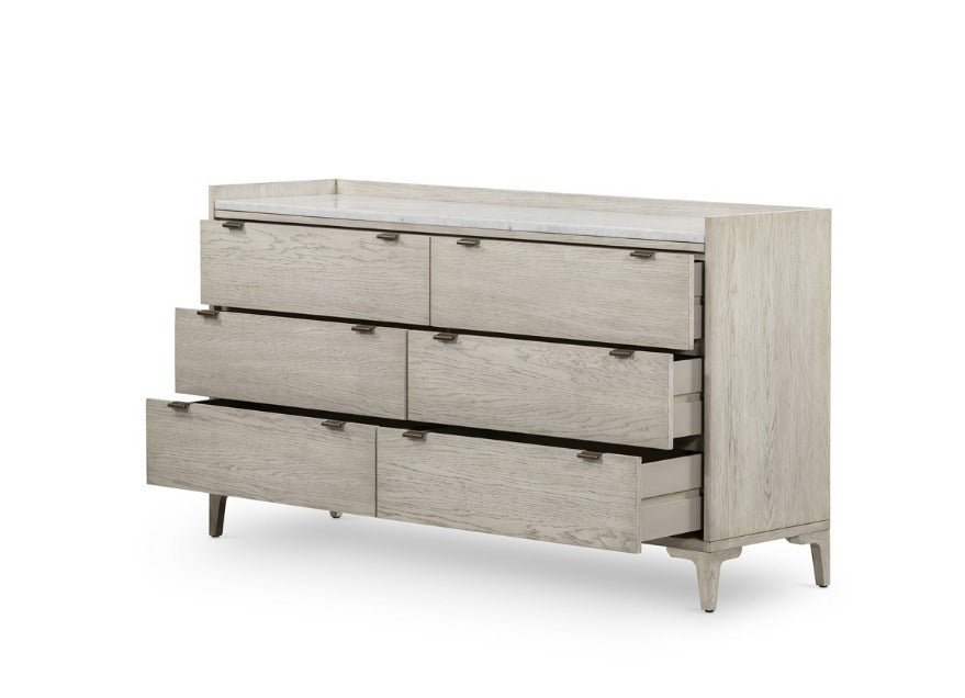 Victor 60" 6 Drawer Dresser - Vintage White - Classic Carolina Home