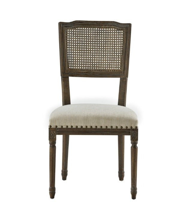 Jina Side Chair - Chocolate + French Linen - Classic Carolina Home