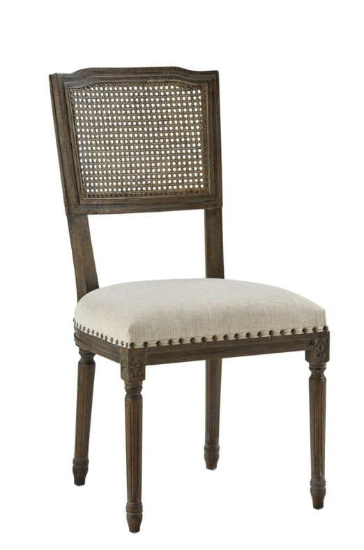 Jina Side Chair - Chocolate + French Linen - Classic Carolina Home