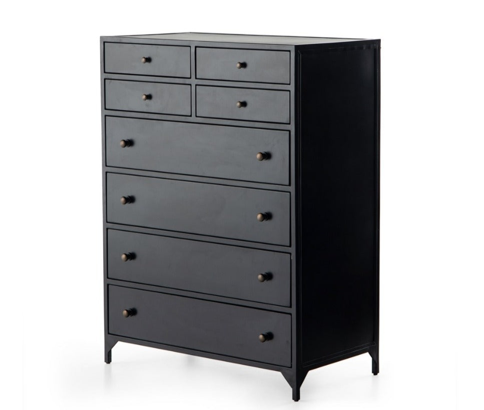 Bellford 36" 8 Drawer Tall Dresser - Black - Classic Carolina Home