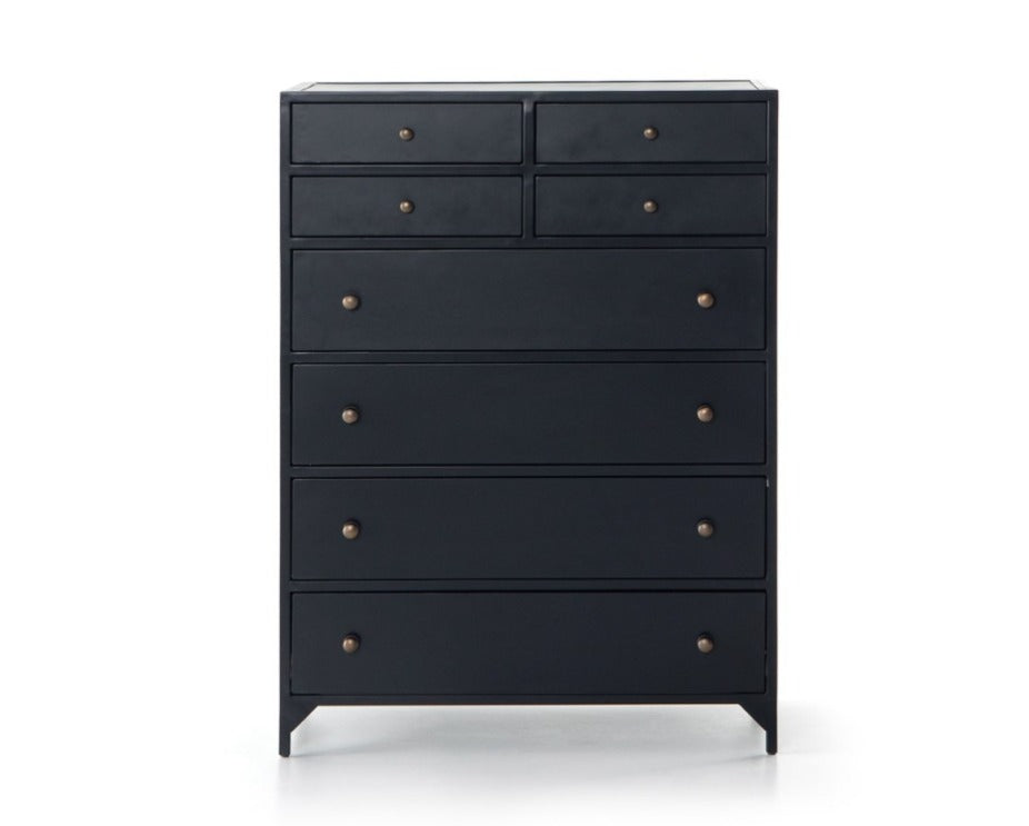 Bellford 36" 8 Drawer Tall Dresser - Black - Classic Carolina Home
