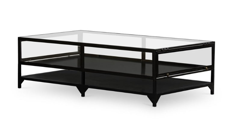Salerna 54" Shadow Box Coffee Table - Black - Classic Carolina Home