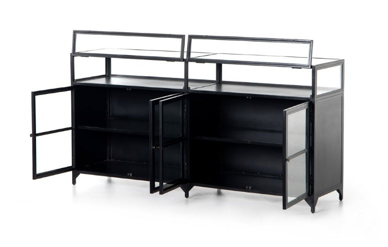 Salerna 70" Shadow Box Sideboard - Black - Classic Carolina Home
