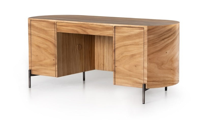 Lucius 72" Executive Desk - Gold Guanacaste - Classic Carolina Home