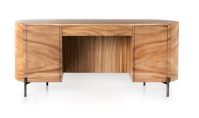 Lucius 72" Executive Desk - Gold Guanacaste - Classic Carolina Home