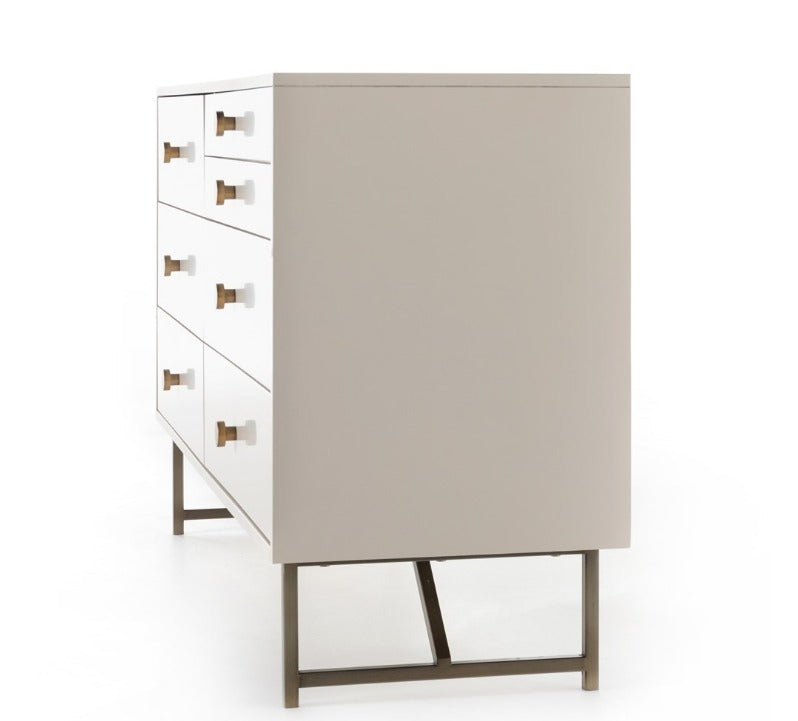 Vaughn 58" 7 Drawer Dresser - Alabaster - Classic Carolina Home