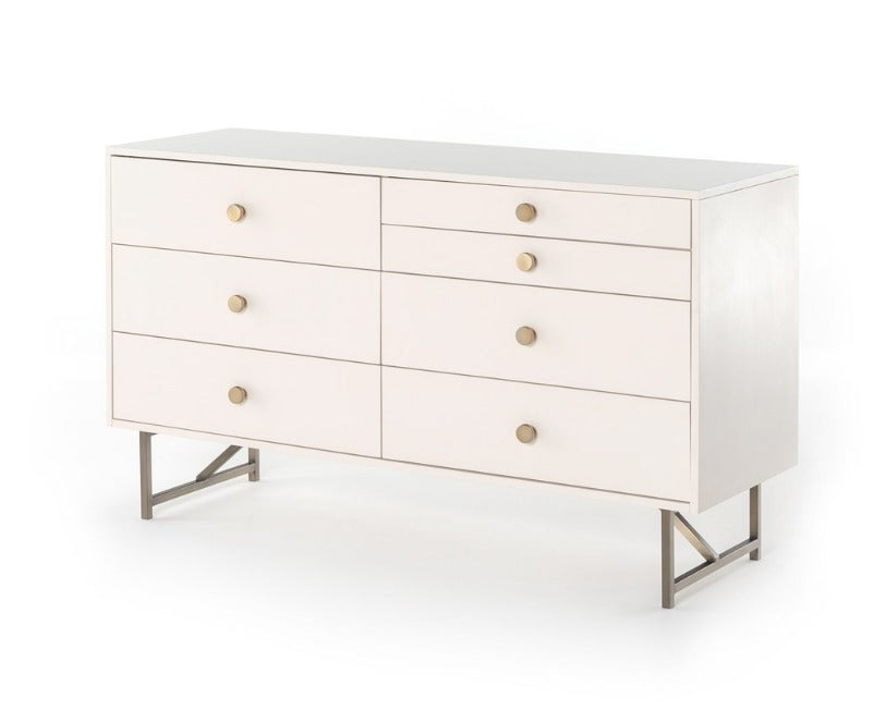 Vaughn 58" 7 Drawer Dresser - Alabaster - Classic Carolina Home