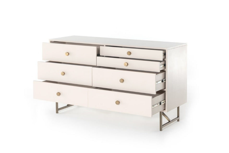 Vaughn 58" 7 Drawer Dresser - Alabaster - Classic Carolina Home