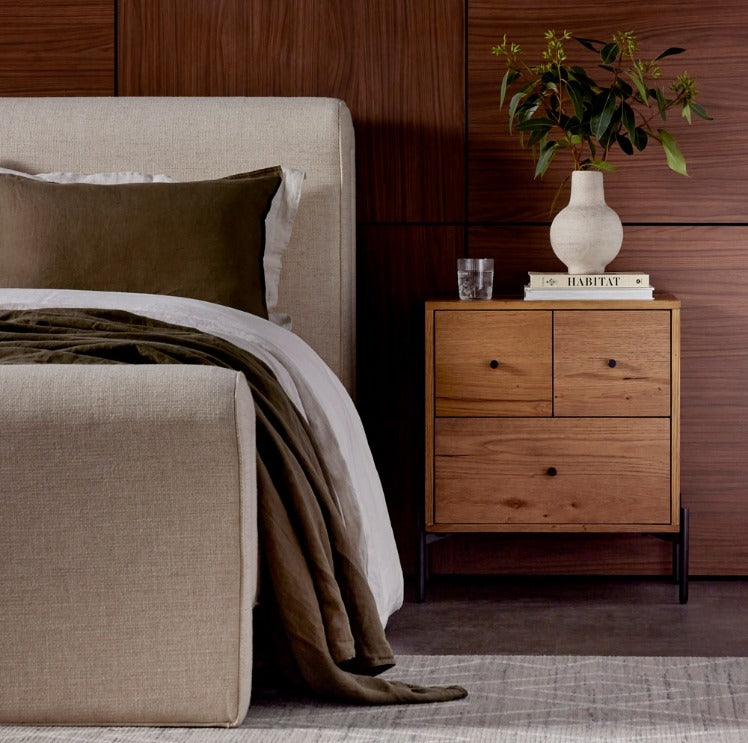 Easton 24" Nightstand - Amber Oak + Dark Gunmetal