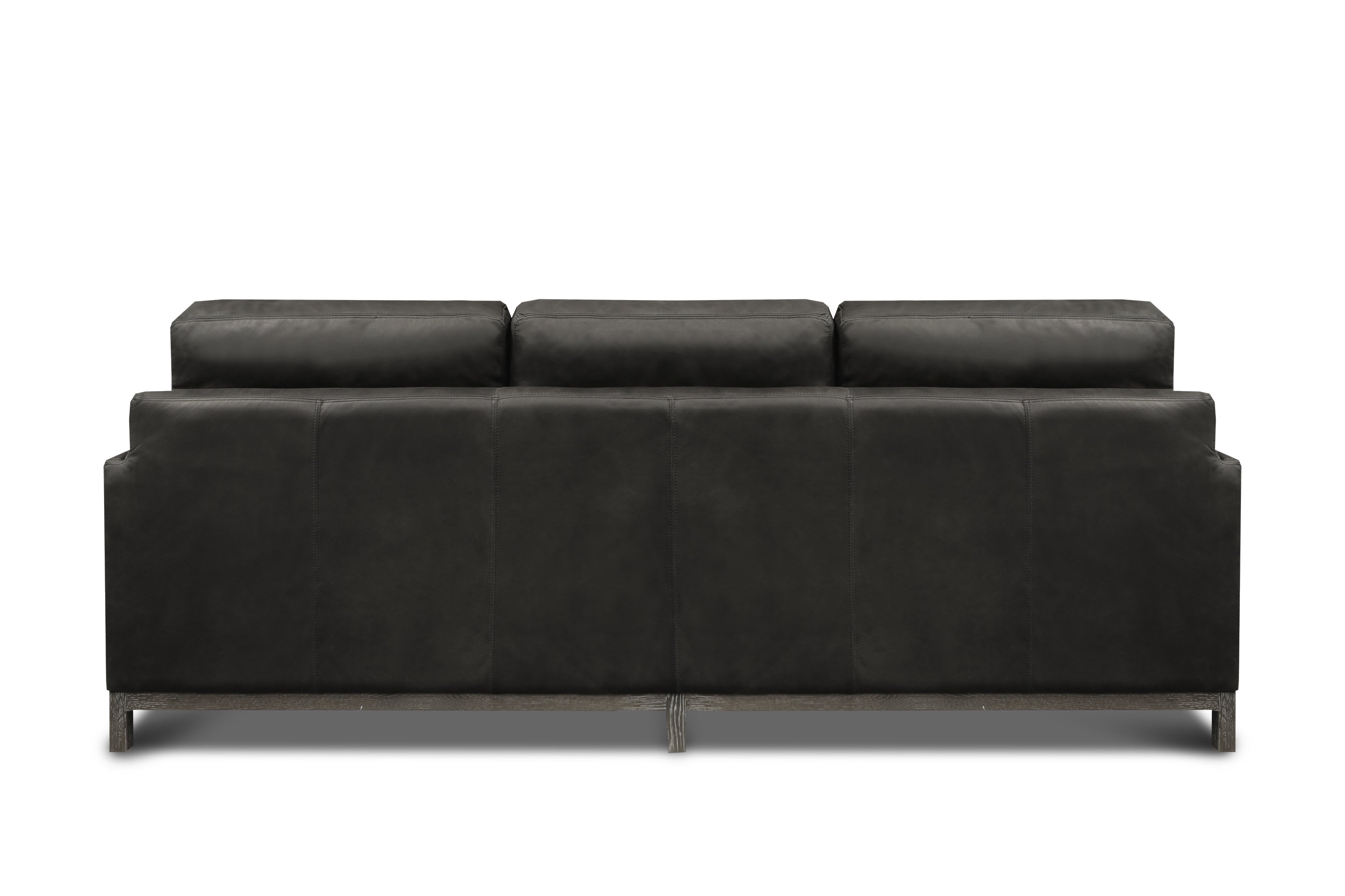 Clarksdale 90" Top Grain Leather 3 Cushion Sofa - Napa Charcoal - Classic Carolina Home
