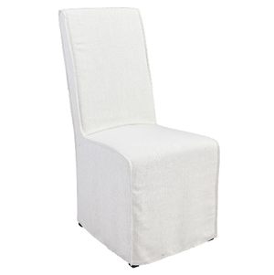 Ariel Slipcover Dining Chair - White - Classic Carolina Home
