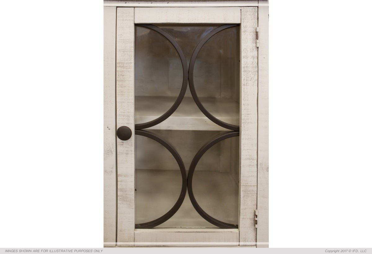 Branson 74" Glass Front Sideboard - Stone - Classic Carolina Home