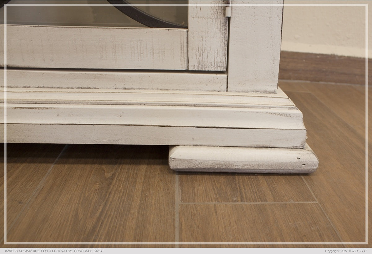 Branson 74" Glass Front Sideboard - Stone - Classic Carolina Home