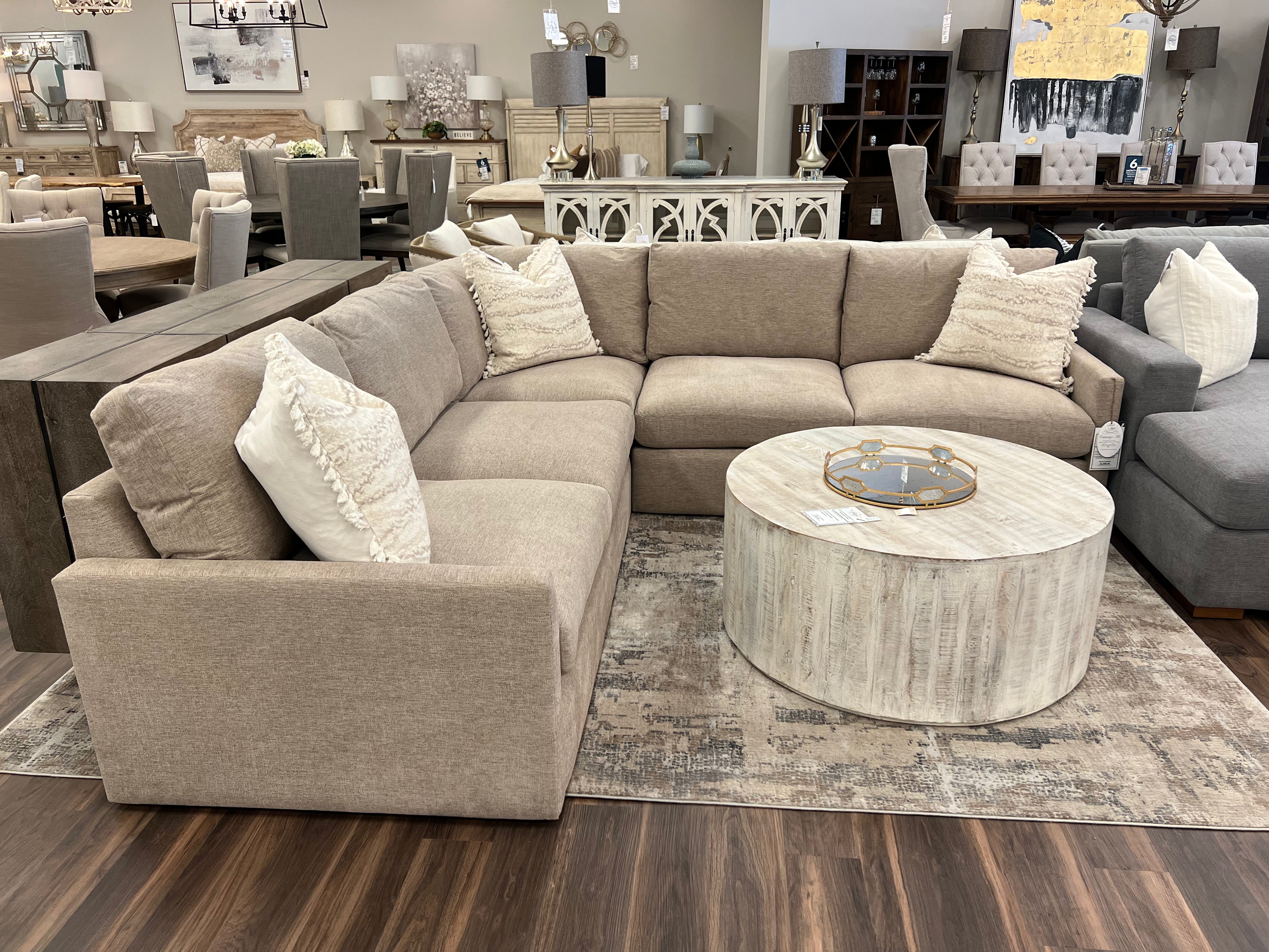 Ethan Quick Ship 107" x 107" 5 Trillium Cushion Sectional - Performance Oatmeal