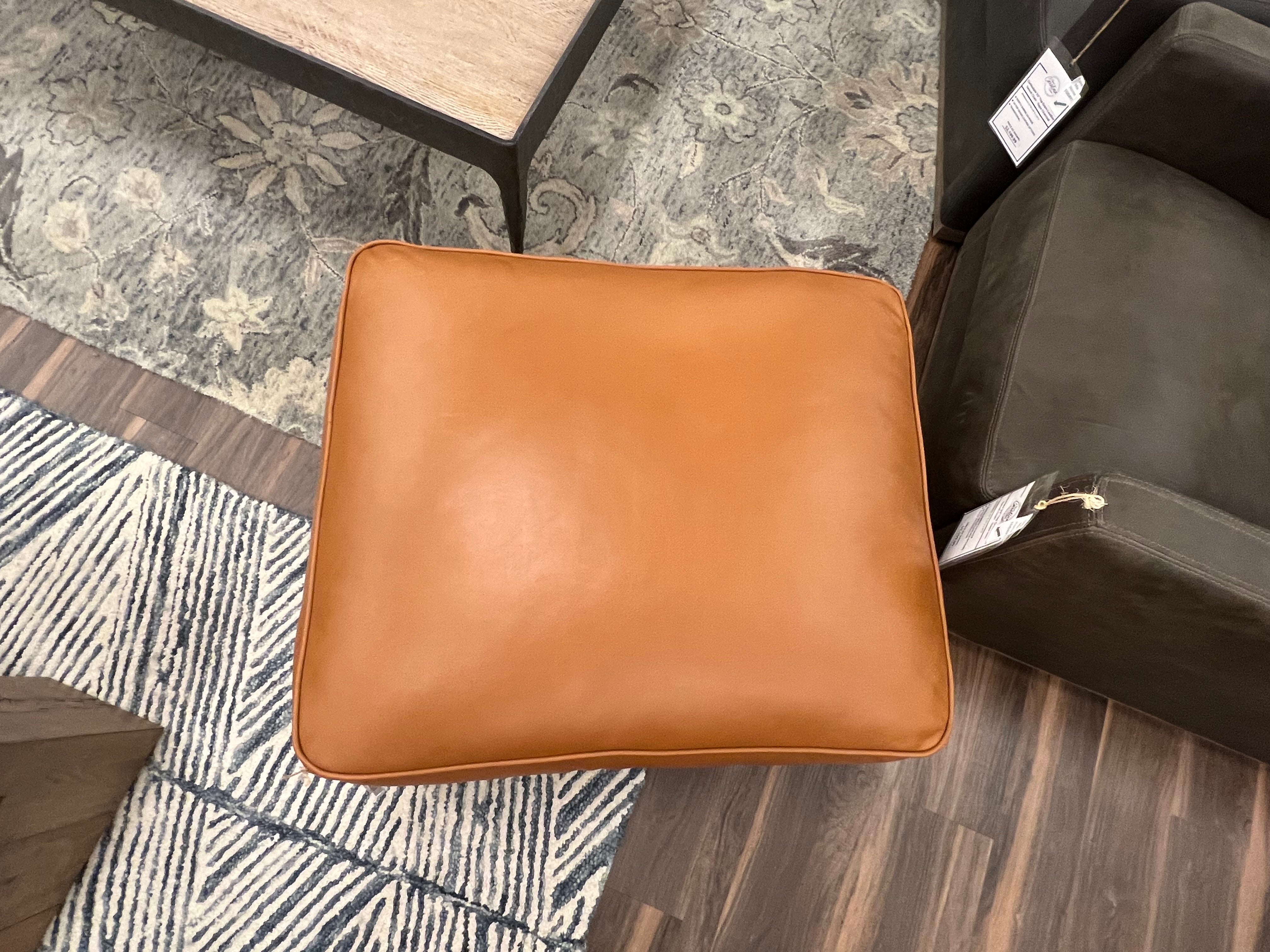 Wallace 30" Top Grain Leather Ottoman - Amadeus Whiskey