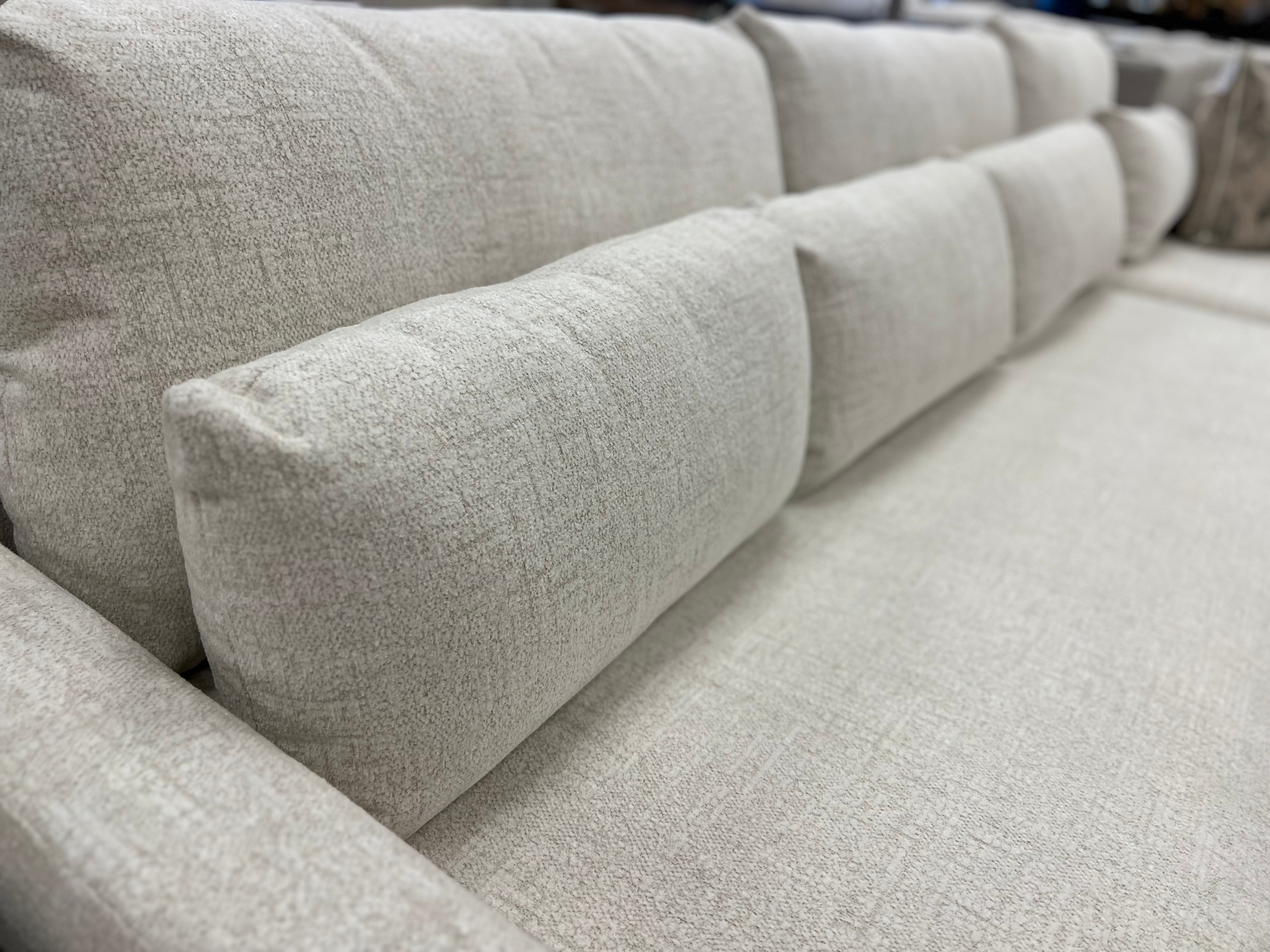 Glenda Quick Ship 130" Sofa + Right Arm Chaise - Cloud