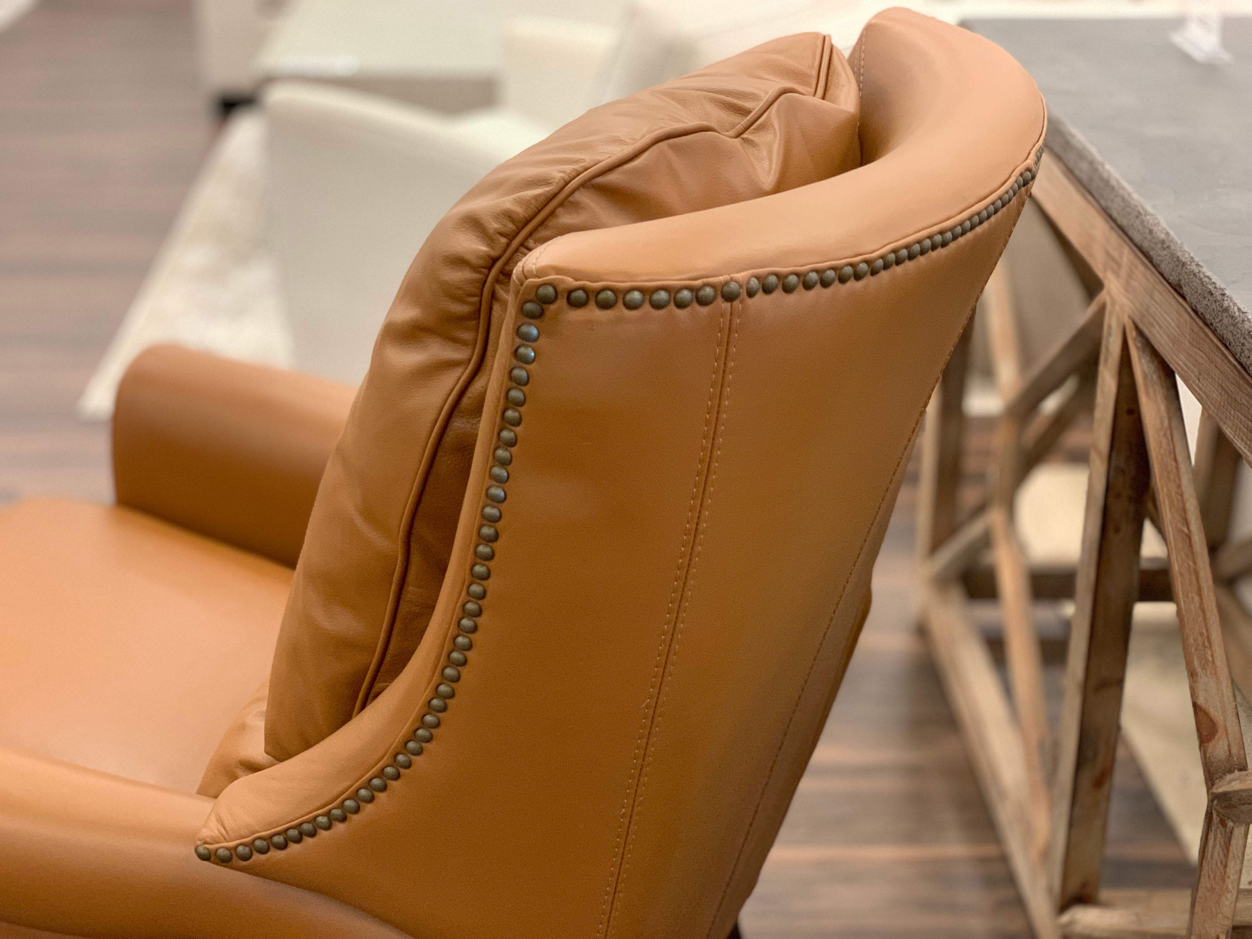 Thaddeus 34" Top Grain Leather Reclining Chair - Amadeus Whiskey