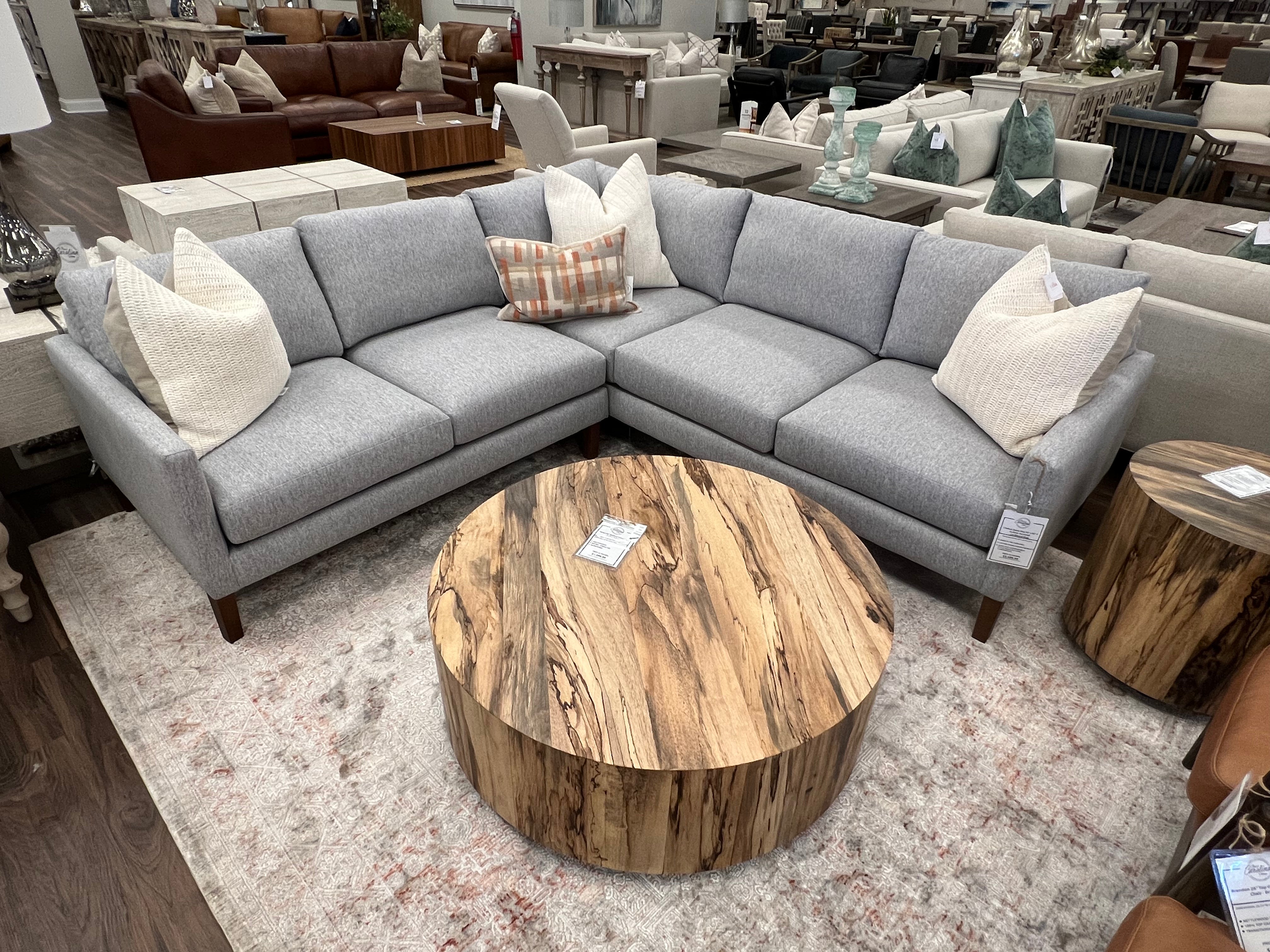 Chelsea Express Ship 93" x 92" 5 Cushion Sectional - C6 Mineral Gray