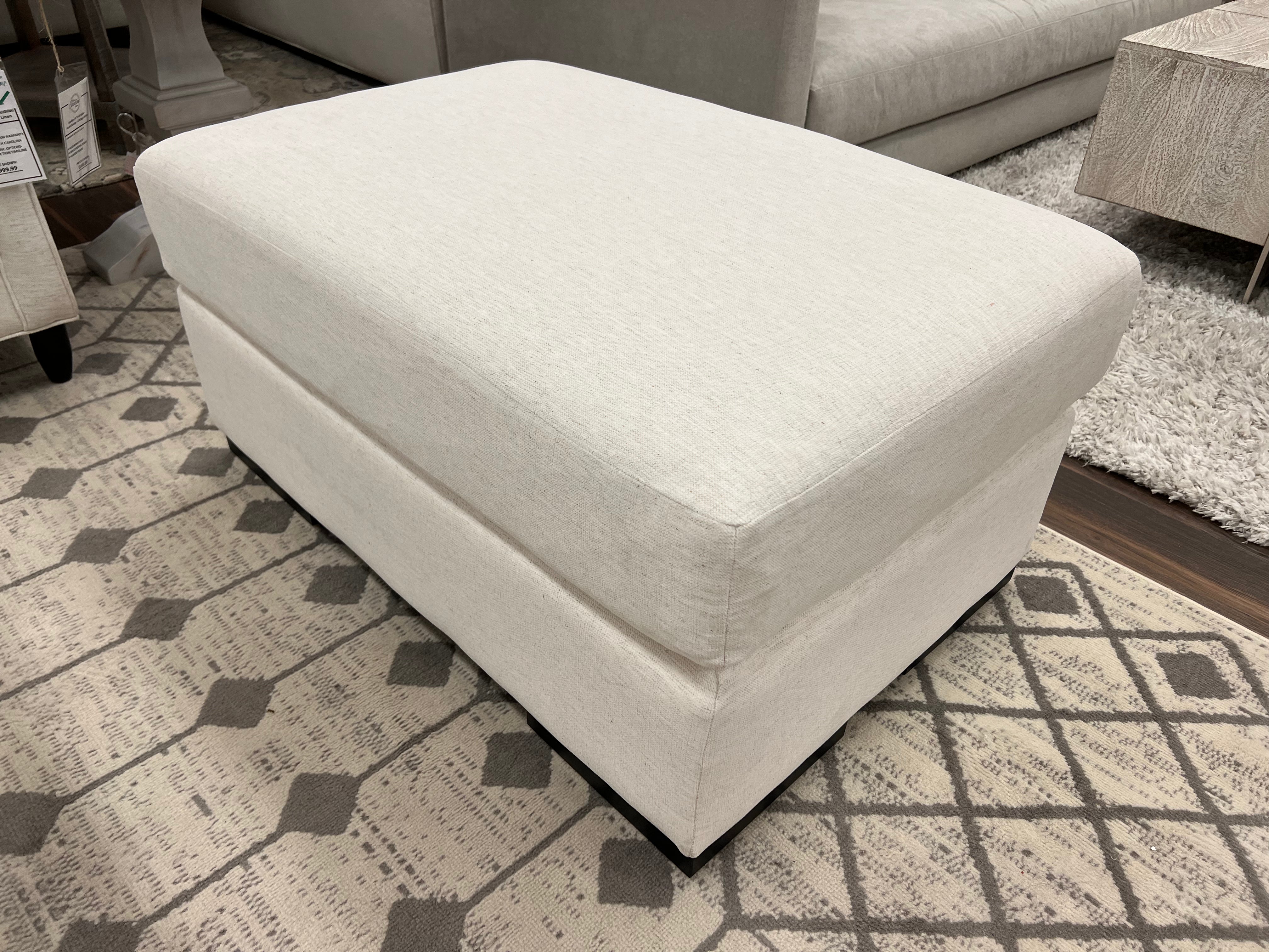 Glenda Quick Ship 41" Ottoman - Crypton Natural Linen