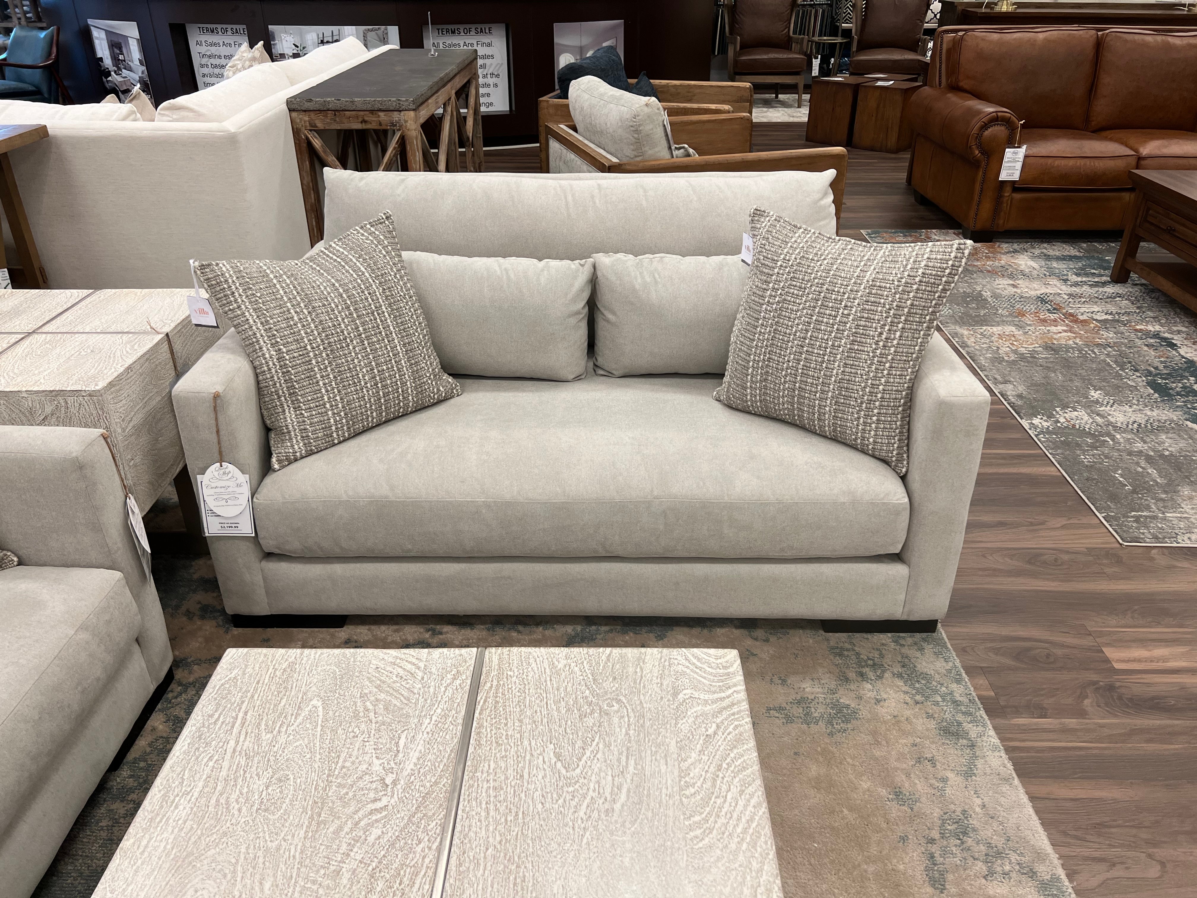 Gloria Express Ship 64" Bench Seat Loveseat - Platinum