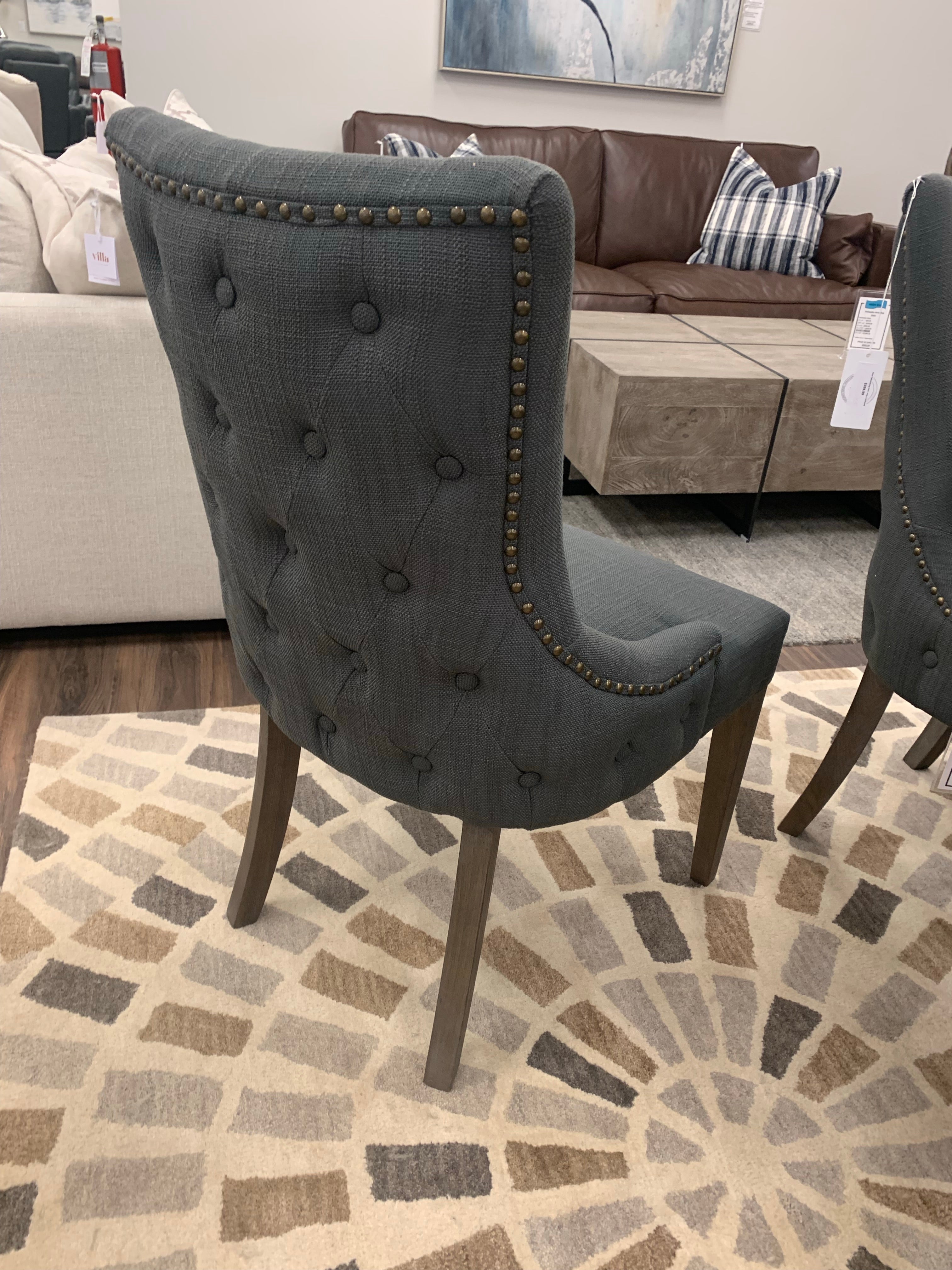 Anna Tufted Dining Chair - Gray + Driftwood - Classic Carolina Home