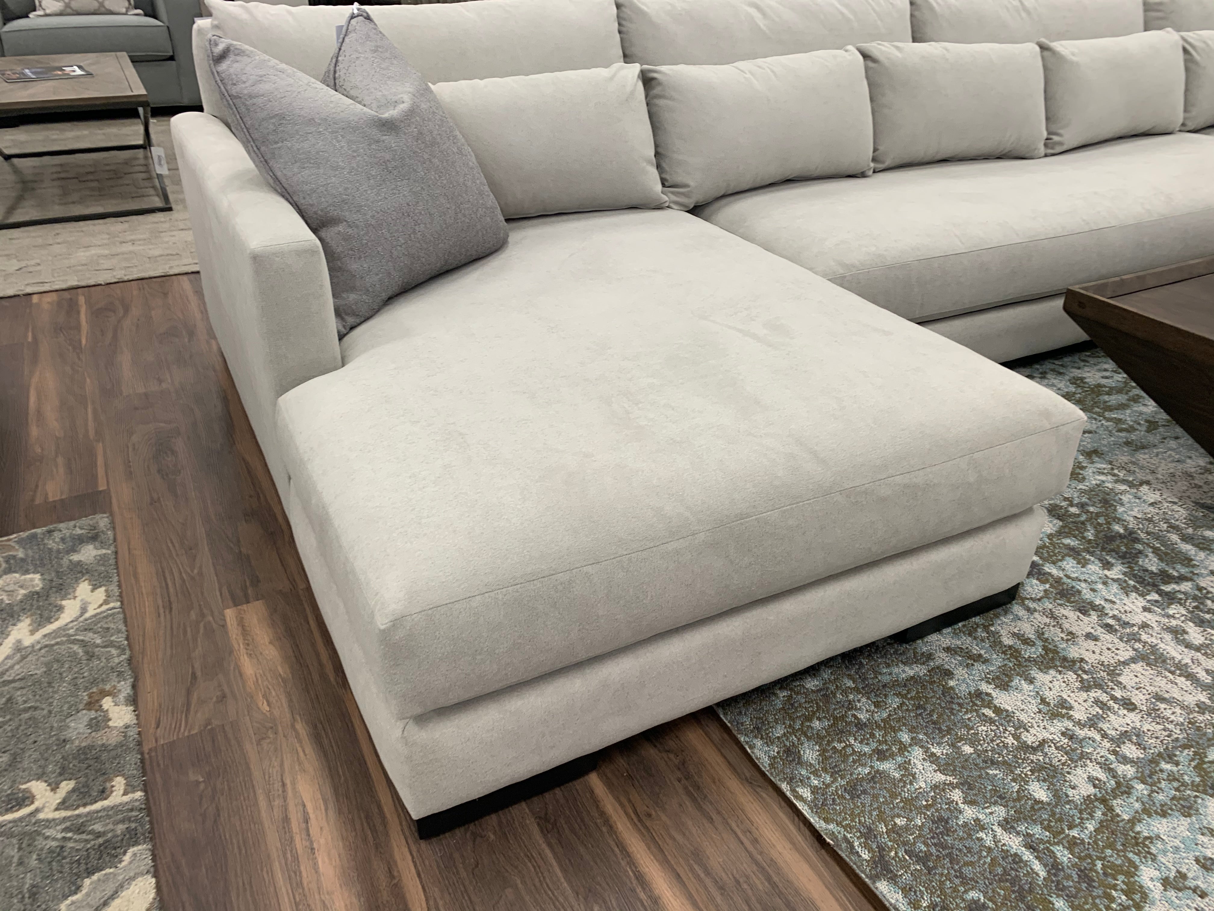 Gloria 170" x 104" Quick Ship Sectional w/LAF Chaise - Platinum - Classic Carolina Home