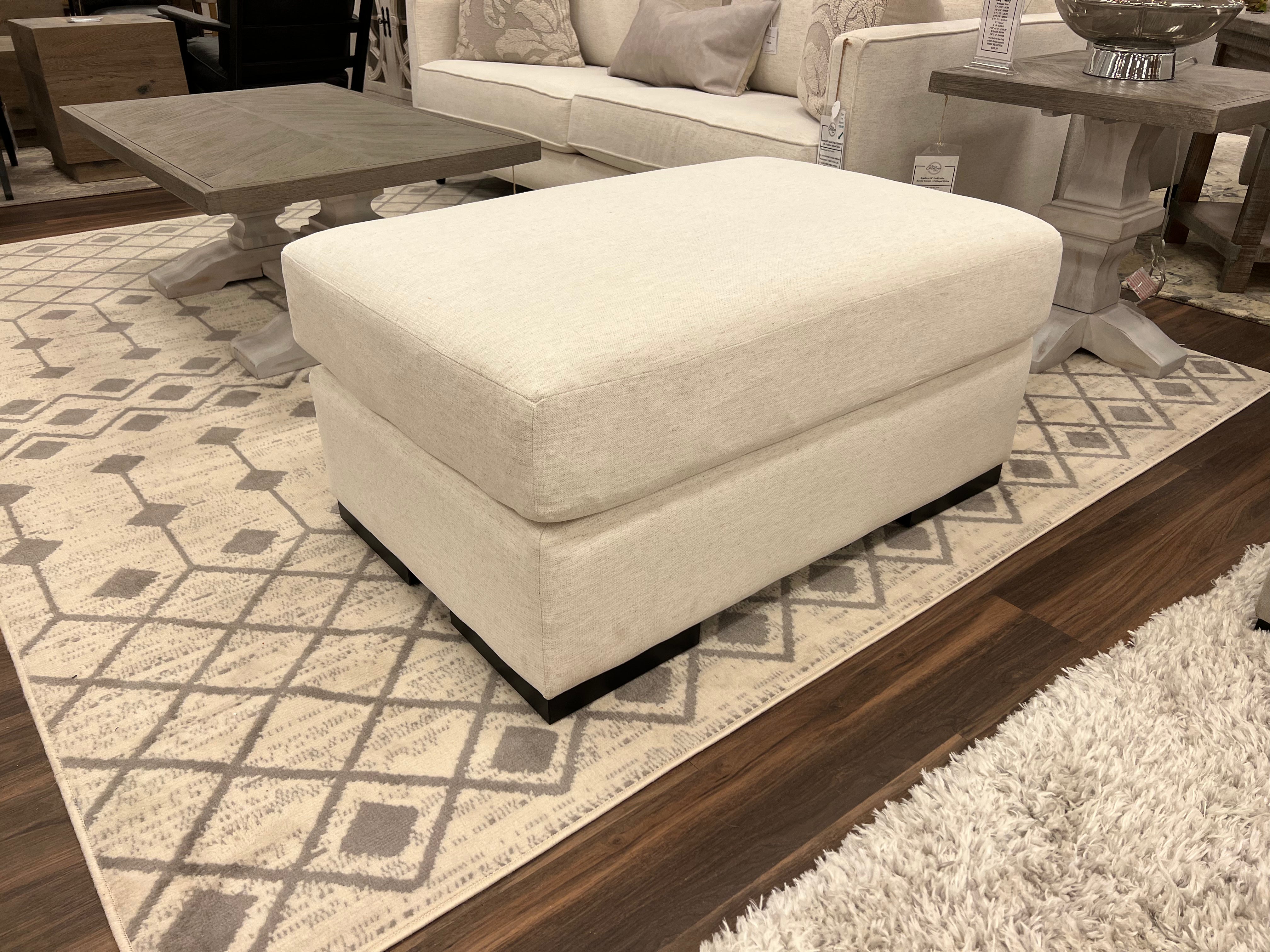 Glenda Quick Ship 41" Ottoman - Crypton Natural Linen