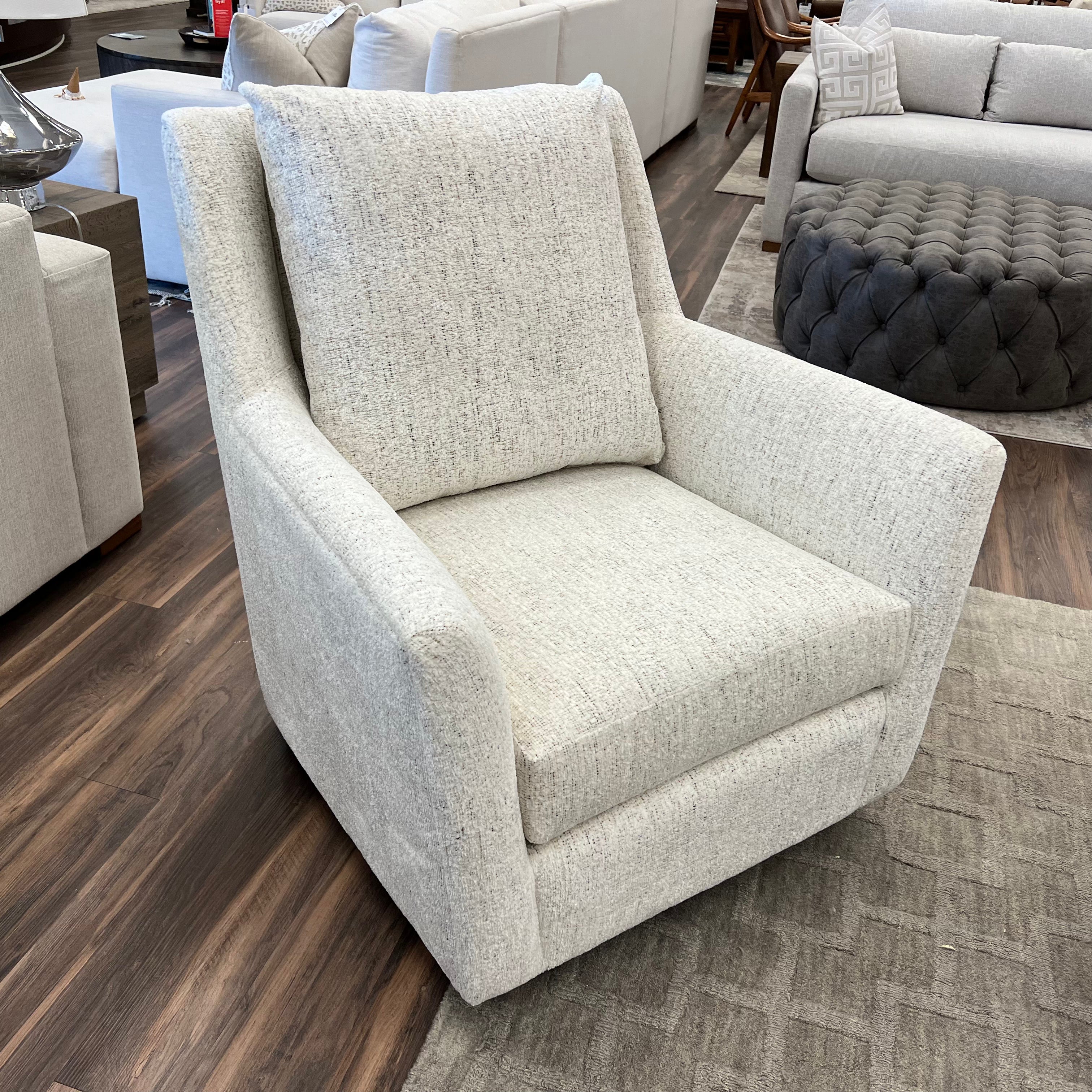 Hugo Quick Ship 36" Swivel Glider Chair - Snow Owl