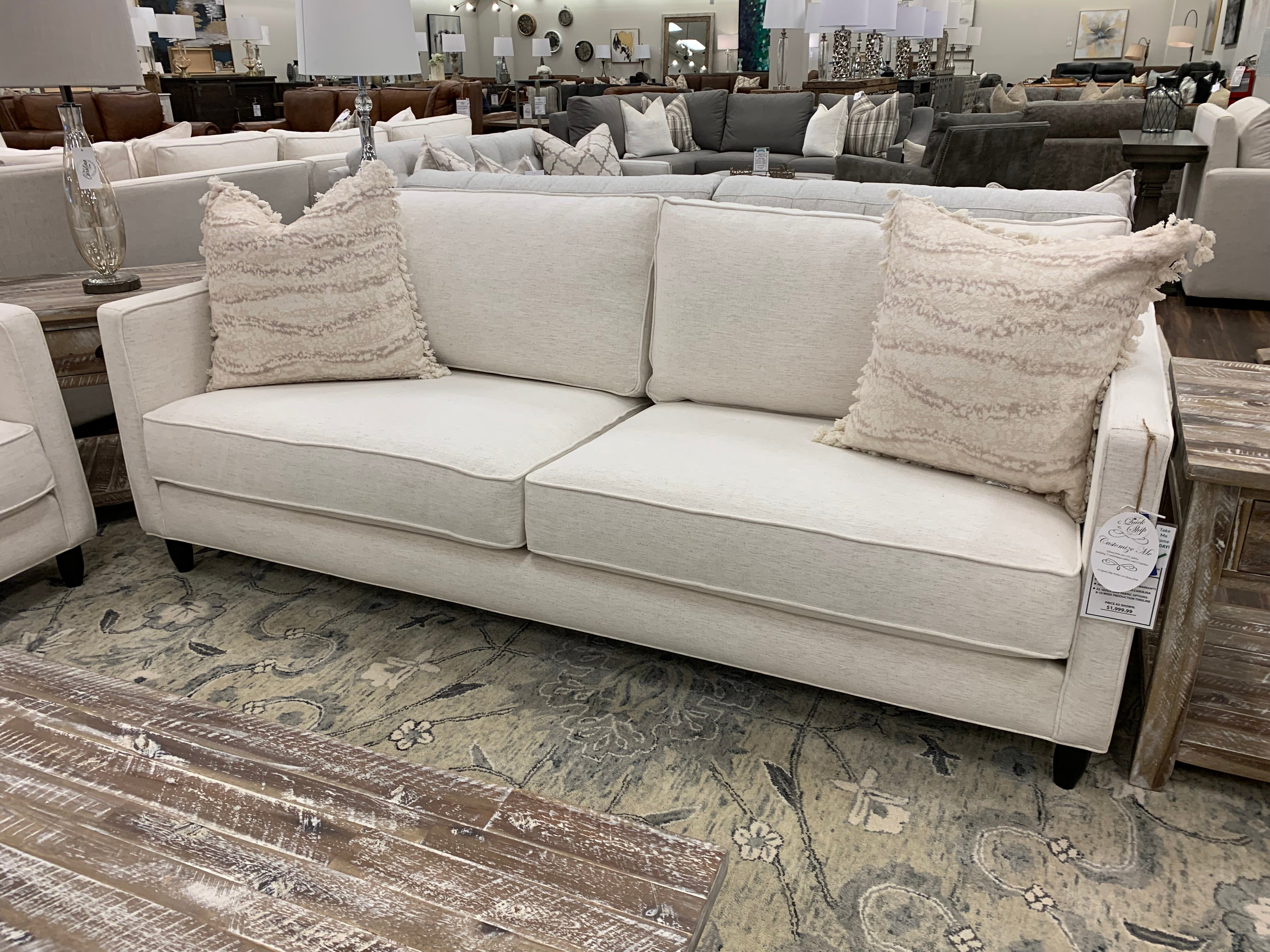 Jeremy Express Ship 85" 2 Cushion Sofa - Crypton Natural Linen