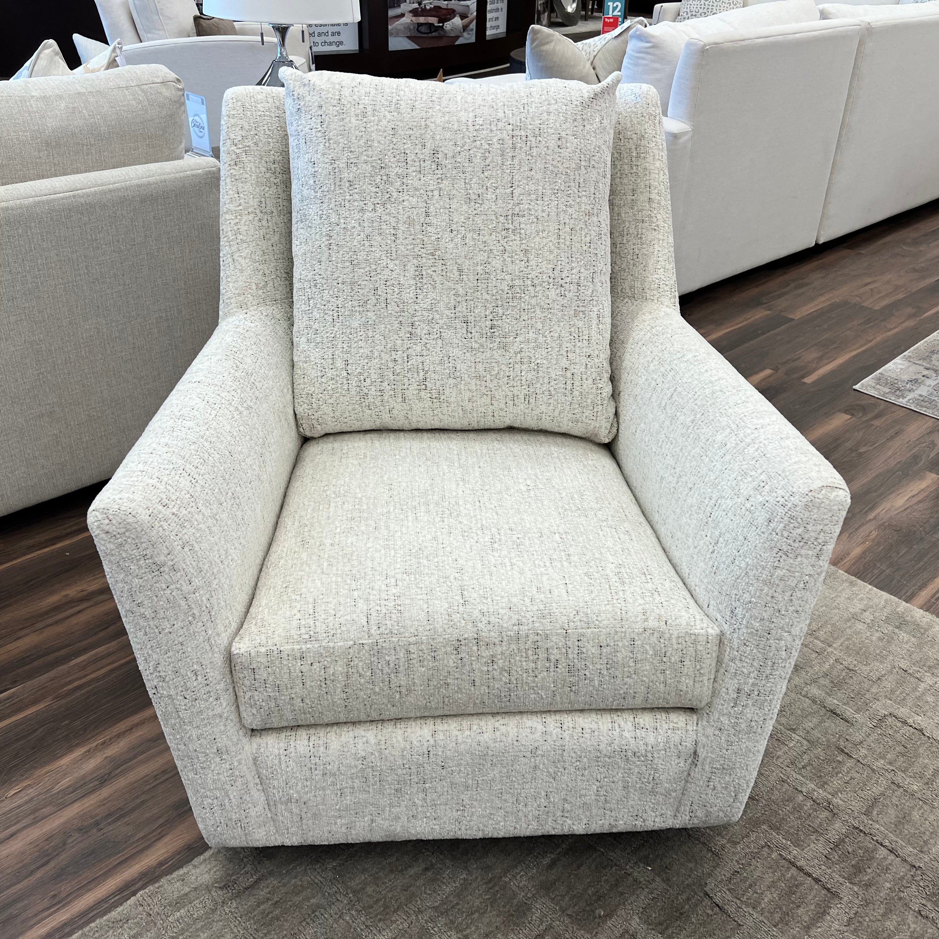 Hugo Quick Ship 36" Swivel Glider Chair - Snow Owl