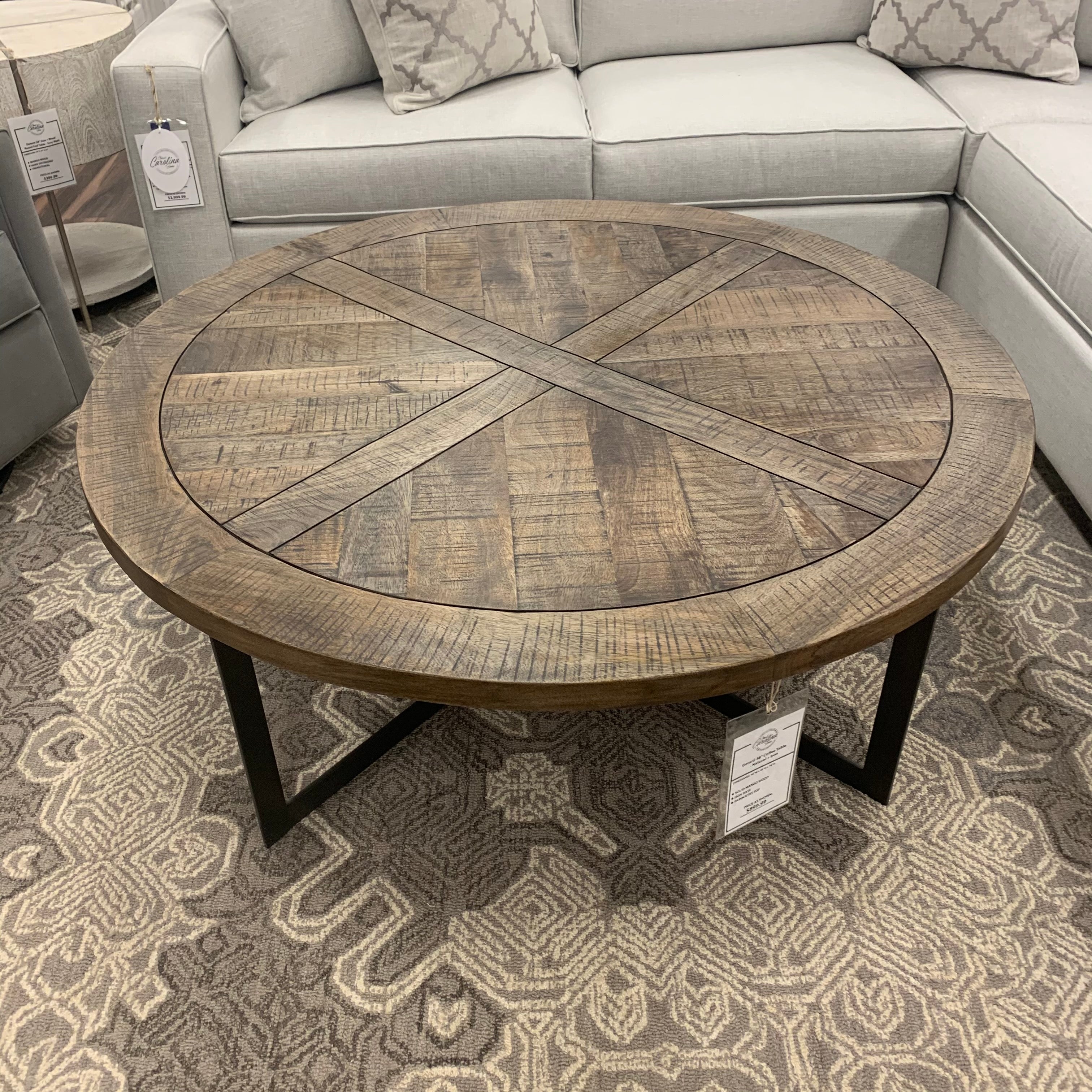 Gerard 48" Coffee Table - Natural + Iron - Classic Carolina Home