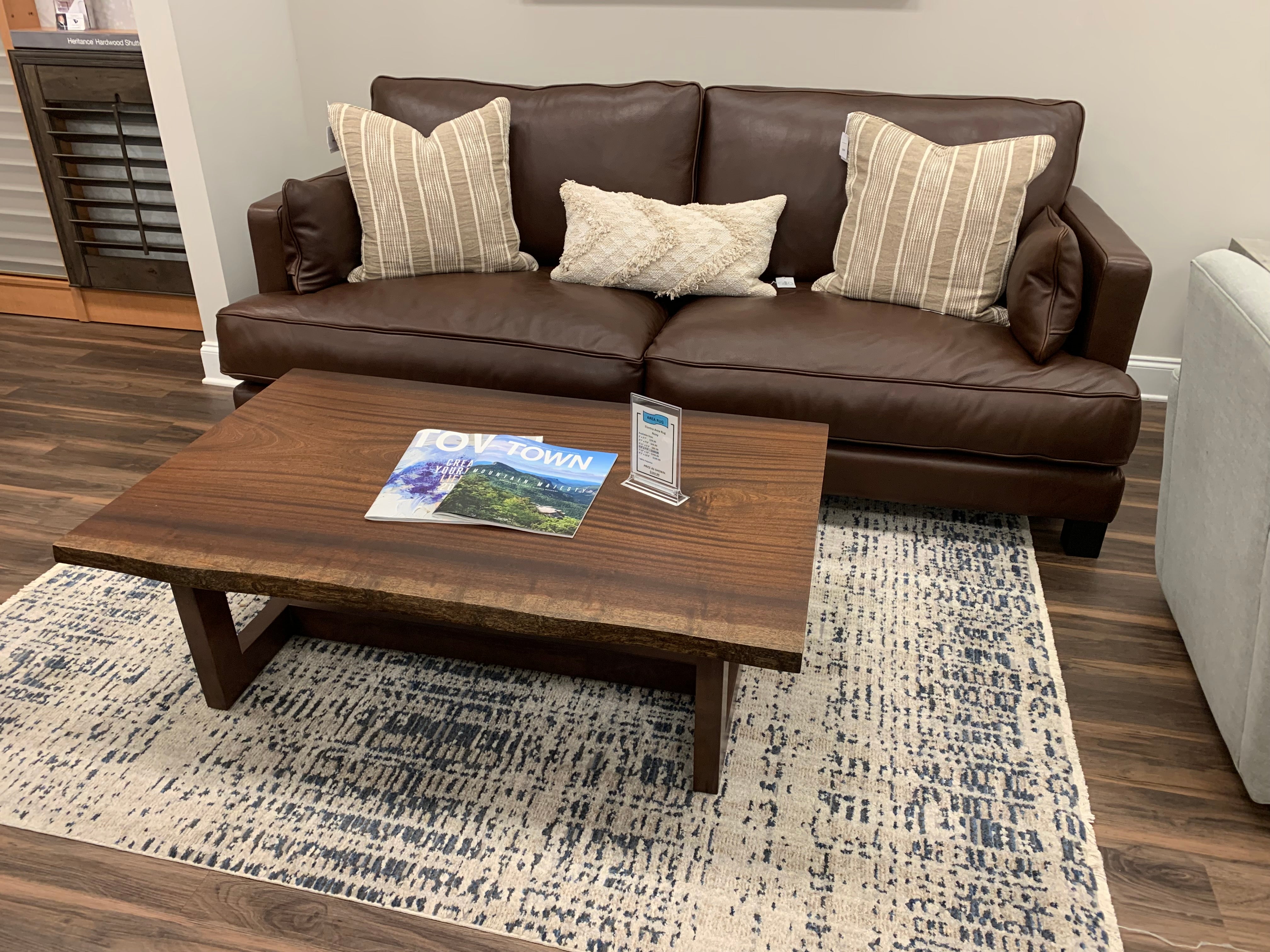 Franklin 90" Top Grain Leather 2 Cushion Sofa - Bravo Mahogany - Classic Carolina Home