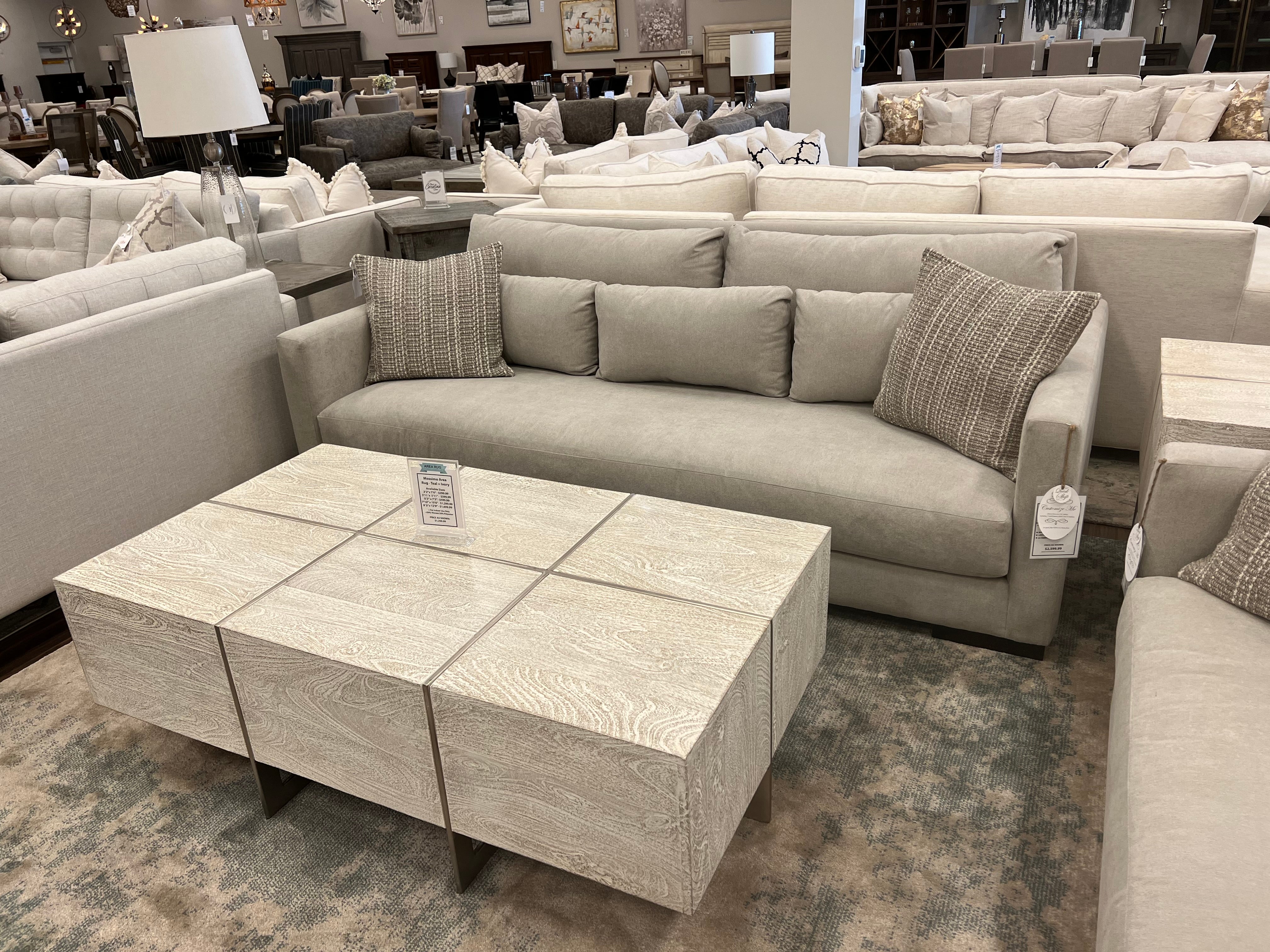 Gloria Express Ship 90" Bench Seat Sofa - Platinum