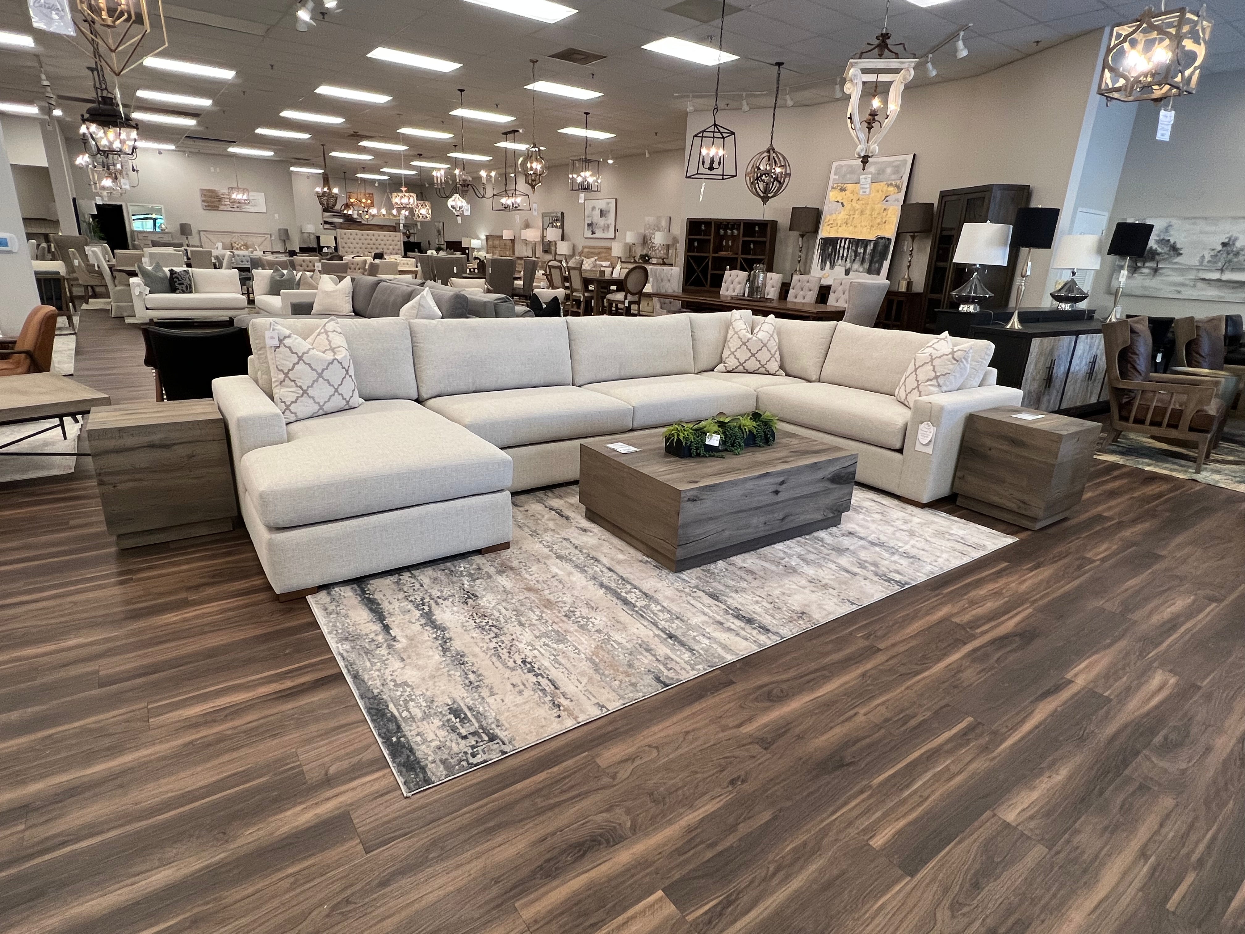 Gretchen Quick Ship 168” x 93" Sectional + Left Chaise - Crypton Quicksilver