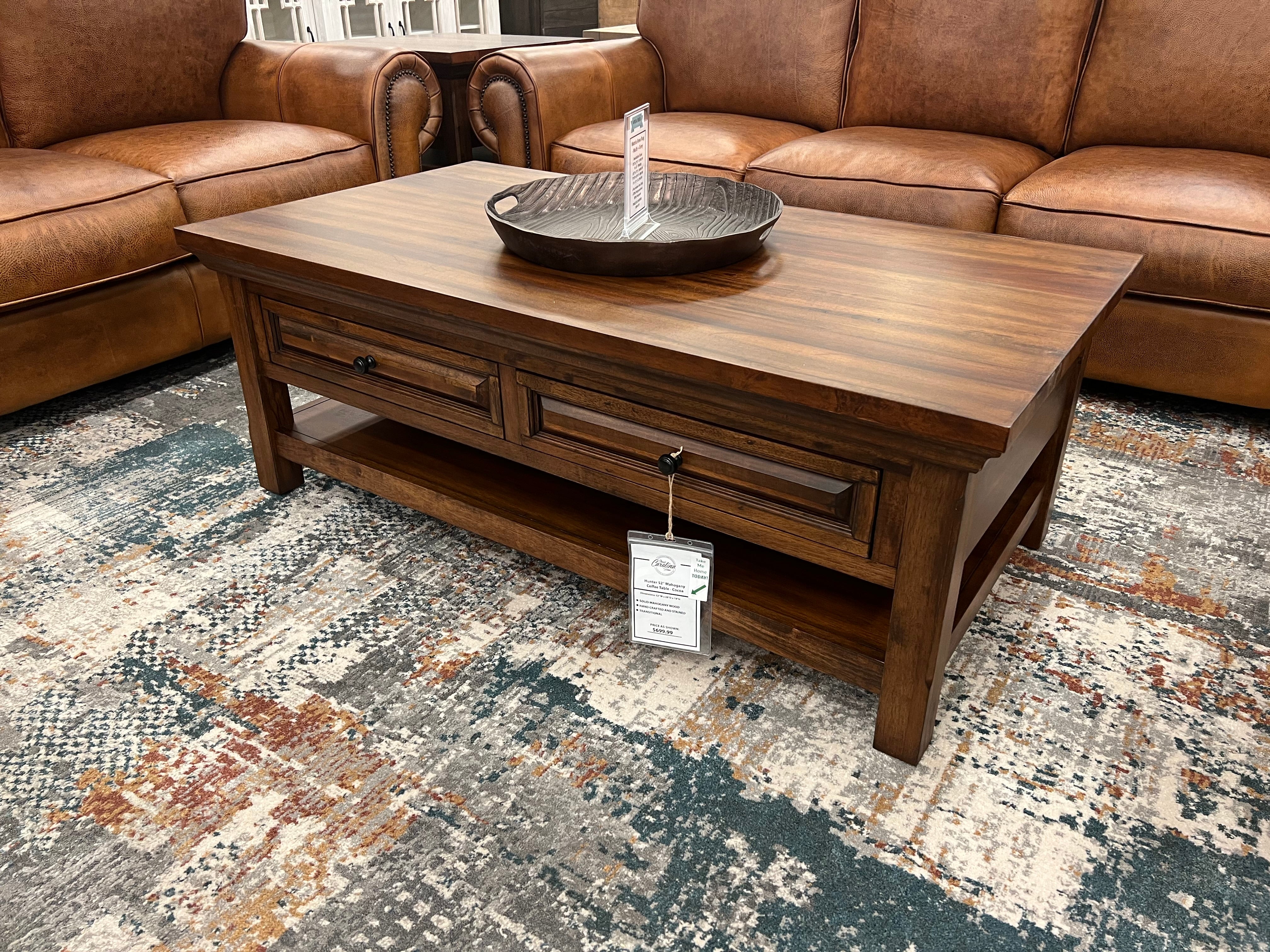 Hunter 52" Mahogany Coffee Table - Chestnut