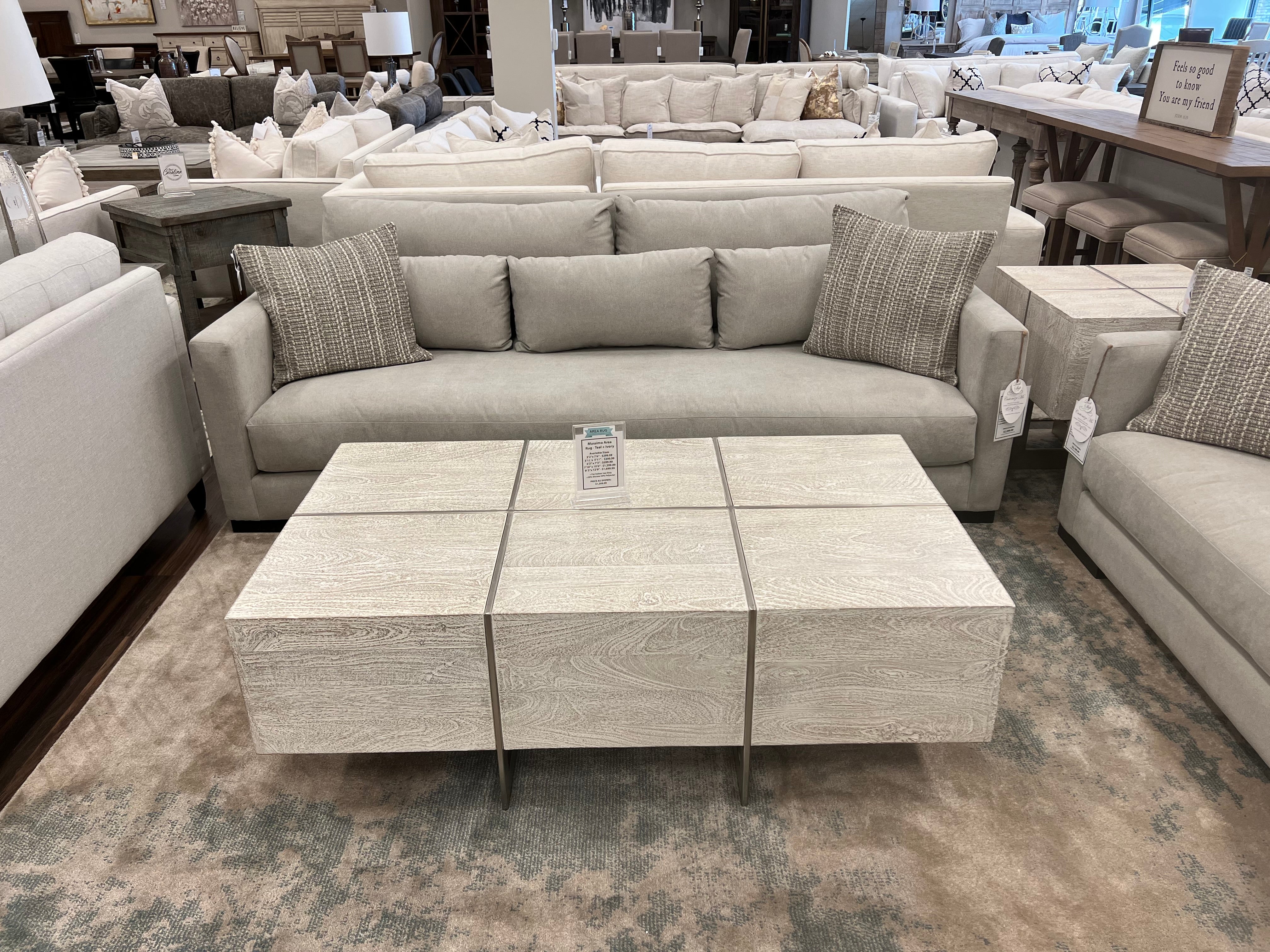 Gloria Express Ship 90" Bench Seat Sofa - Platinum