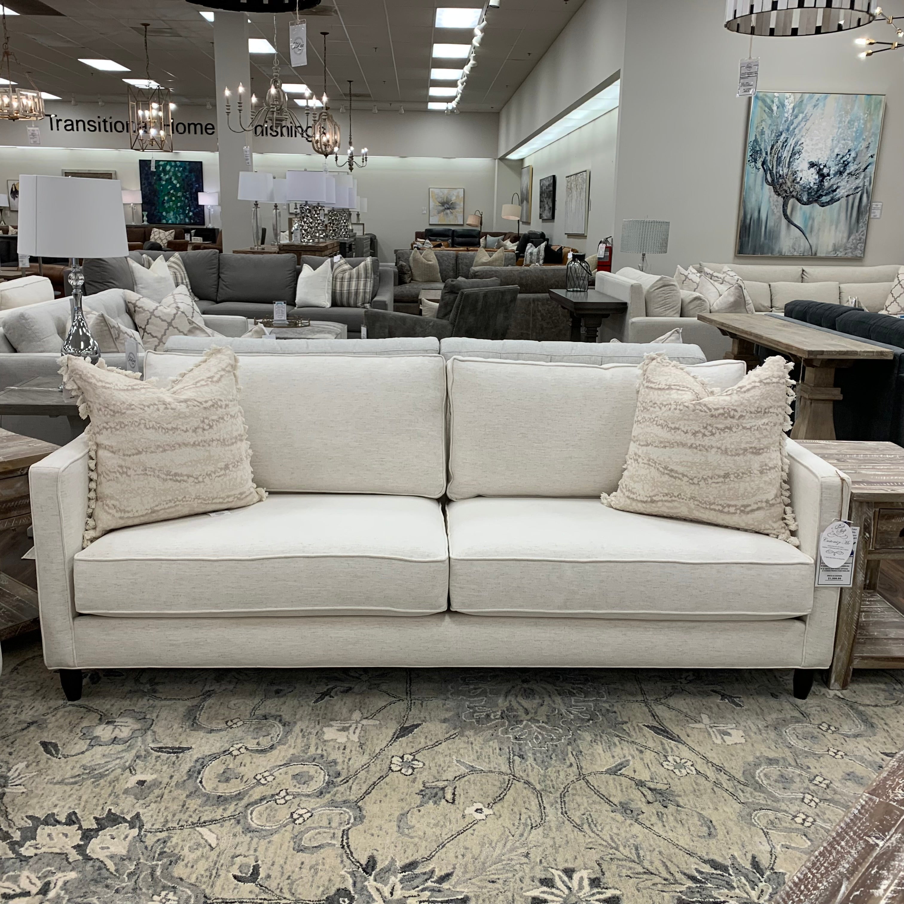 Jeremy Express Ship 85" 2 Cushion Sofa - Crypton Natural Linen