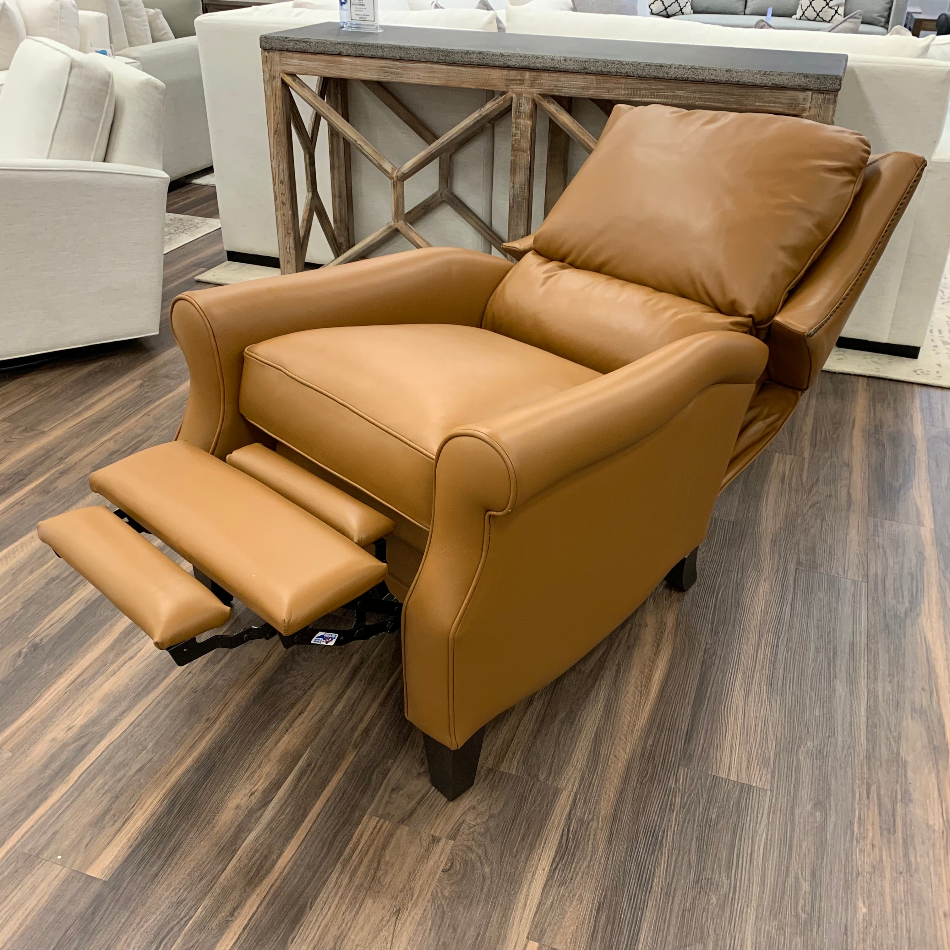 Thaddeus 34" Top Grain Leather Reclining Chair - Amadeus Whiskey