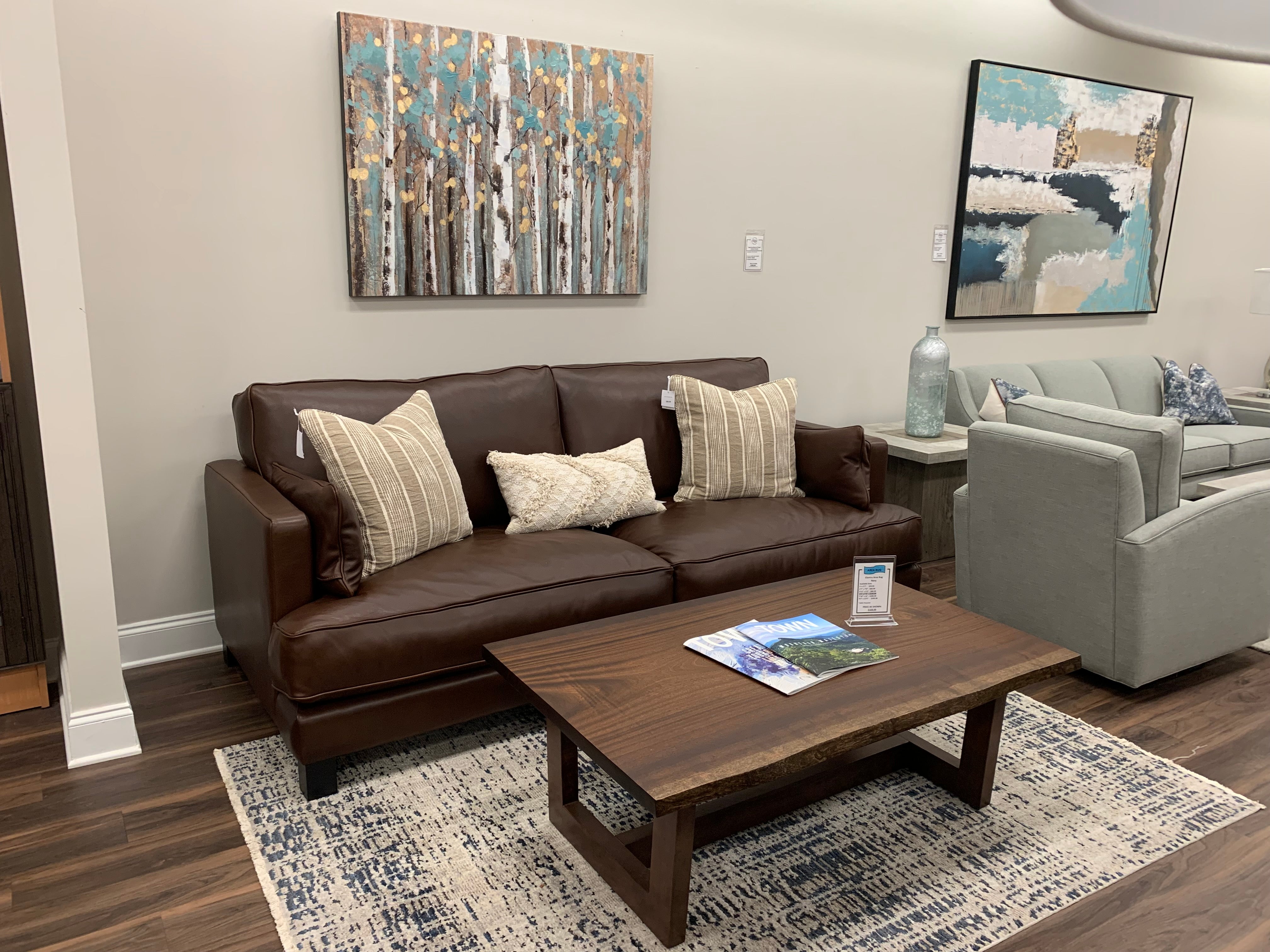 Franklin 90" Top Grain Leather 2 Cushion Sofa - Bravo Mahogany - Classic Carolina Home