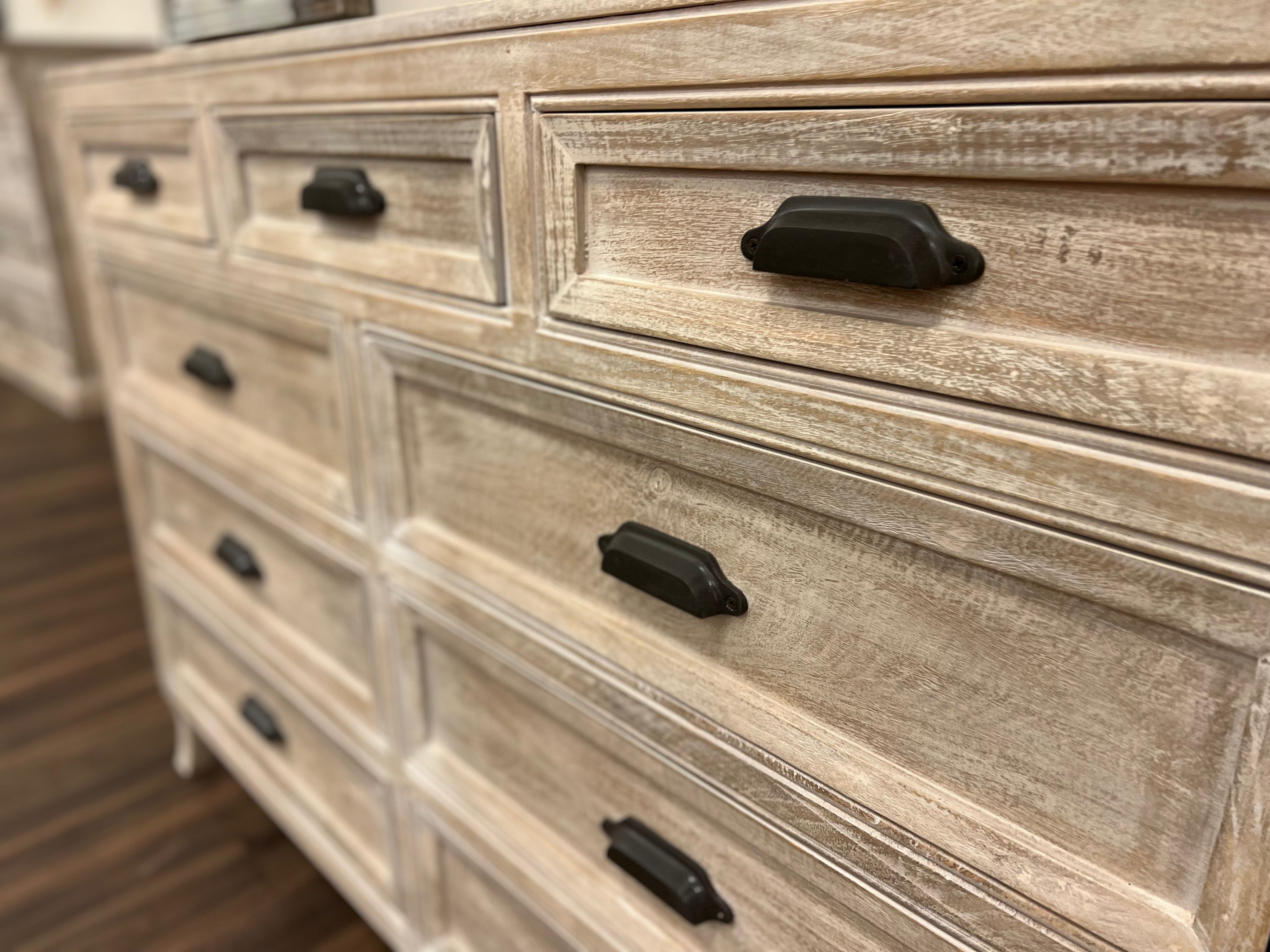 Sophia 60" 9 Drawer Dresser - Washed Blanca