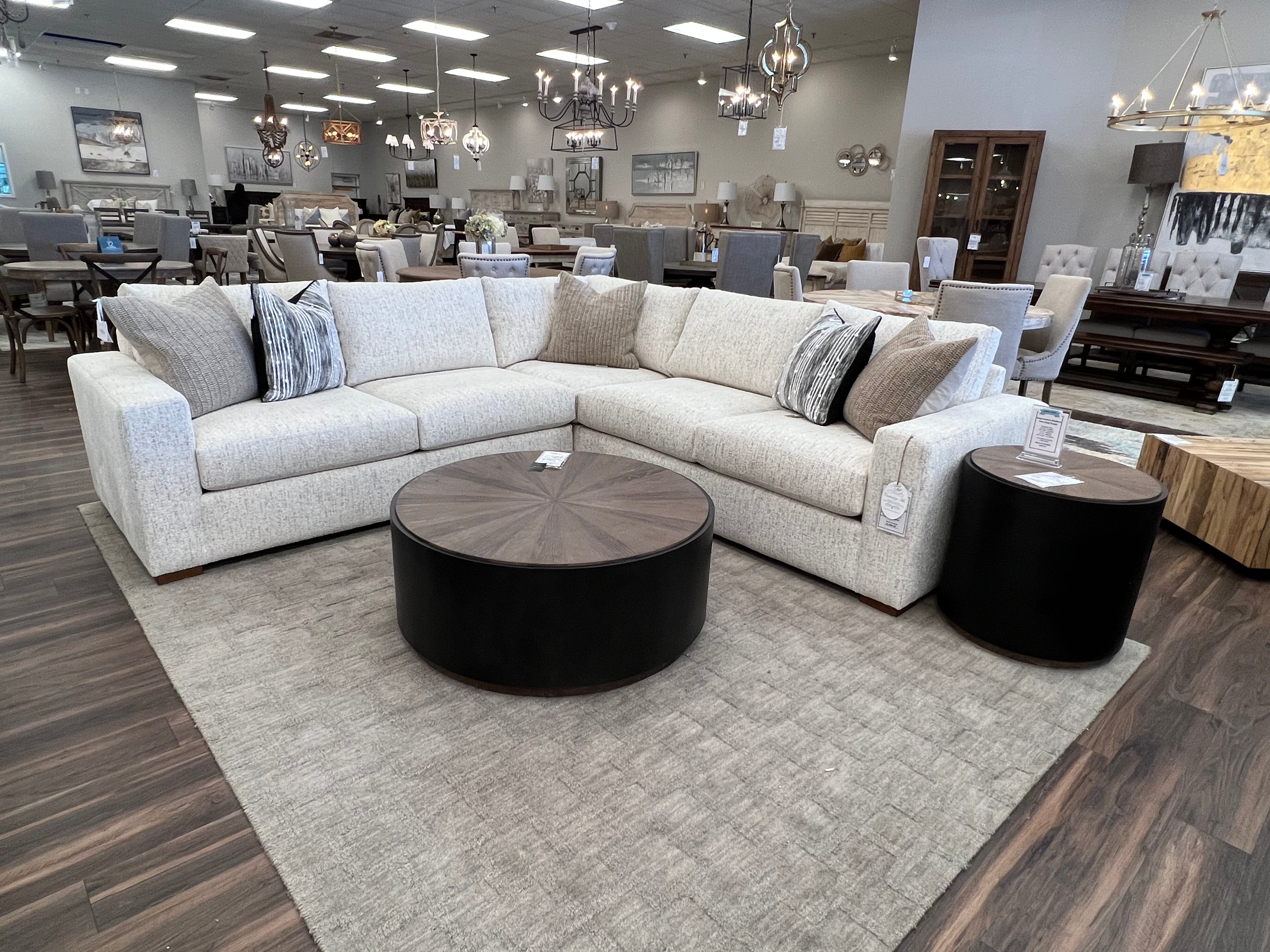 Gretchen Quick Ship 111" x 107" 5 Cushion Wide Track Arm Sectional - Snow Owl