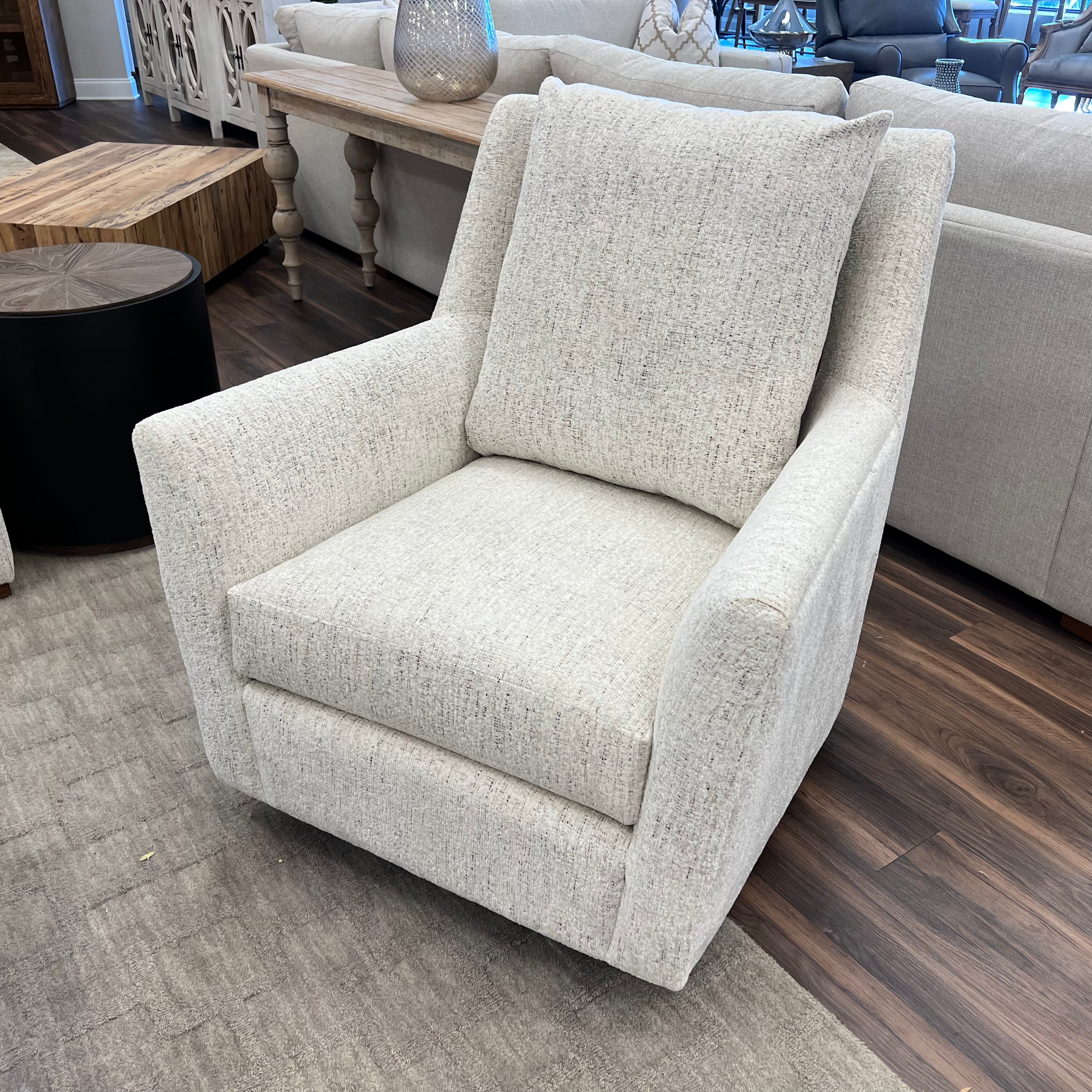 Hugo Quick Ship 36" Swivel Glider Chair - Snow Owl